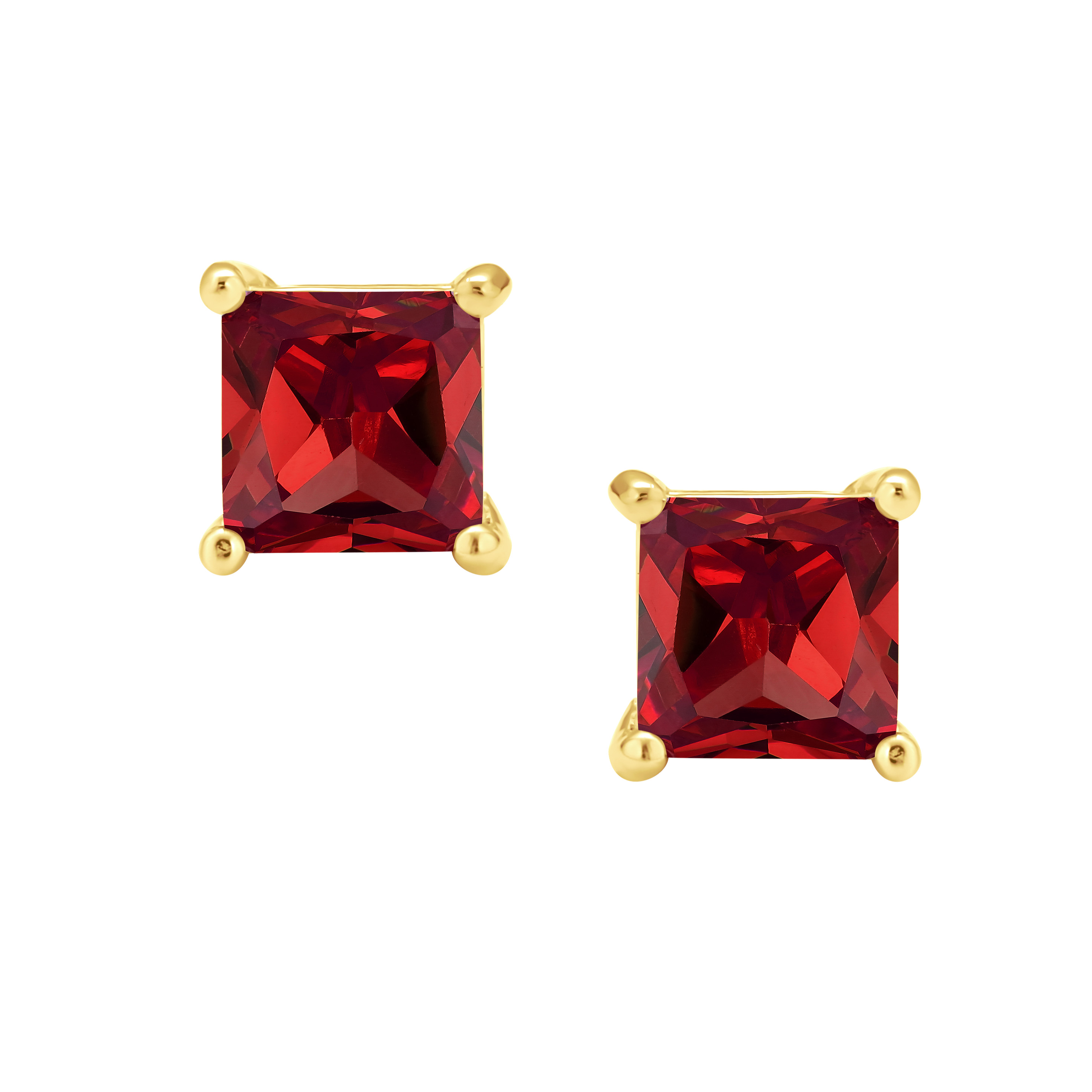 Square Cubic Zirconia Solitaire Princess AAA CZ Stud Earrings For Women Men - Picture 70 of 109