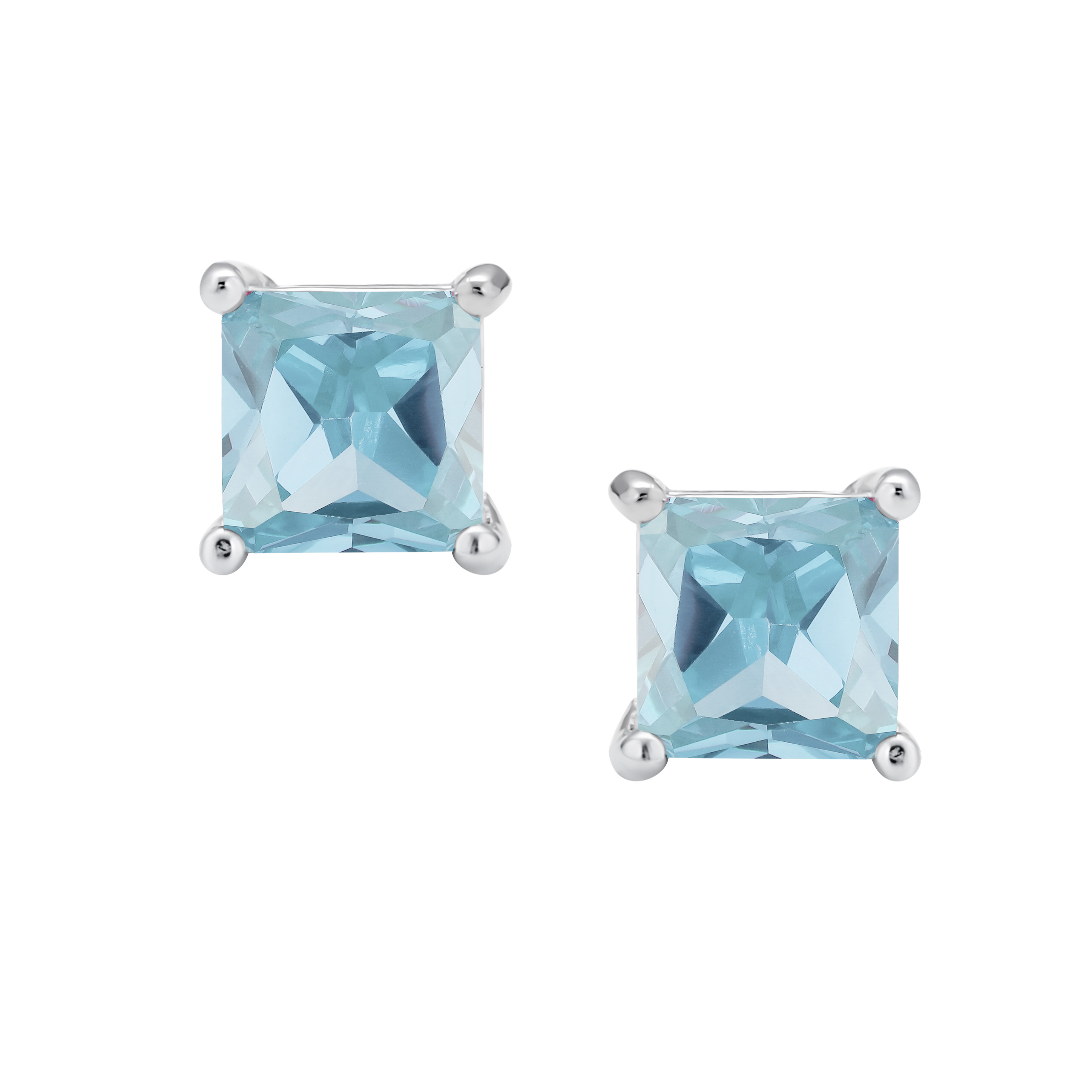 Square Cubic Zirconia Solitaire Princess AAA CZ Stud Earrings For Women Men - Picture 3 of 109