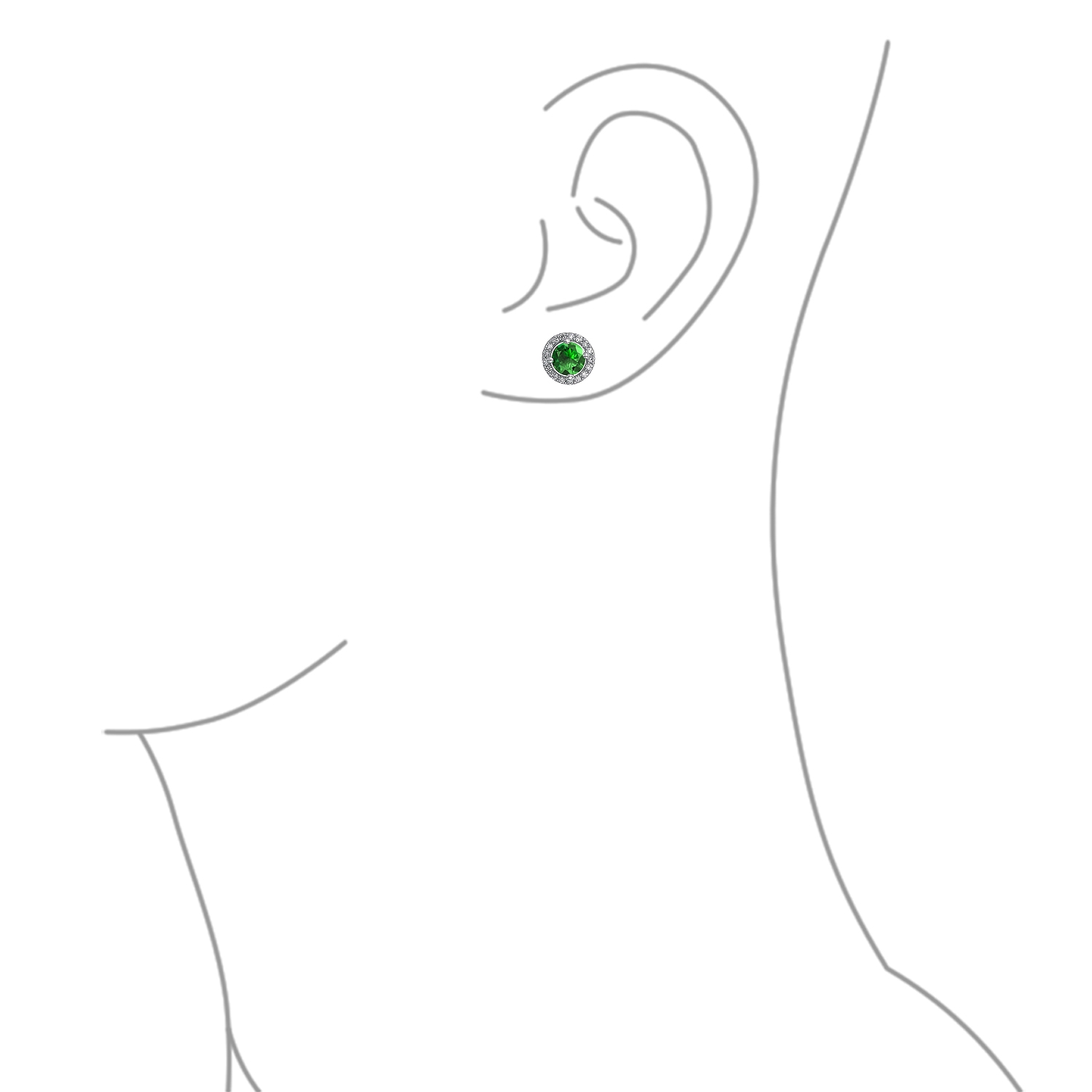 Round Solitaire Halo Multi Color CZ Stud Earrings.925 Sterling Silver 8MM - Picture 19 of 32