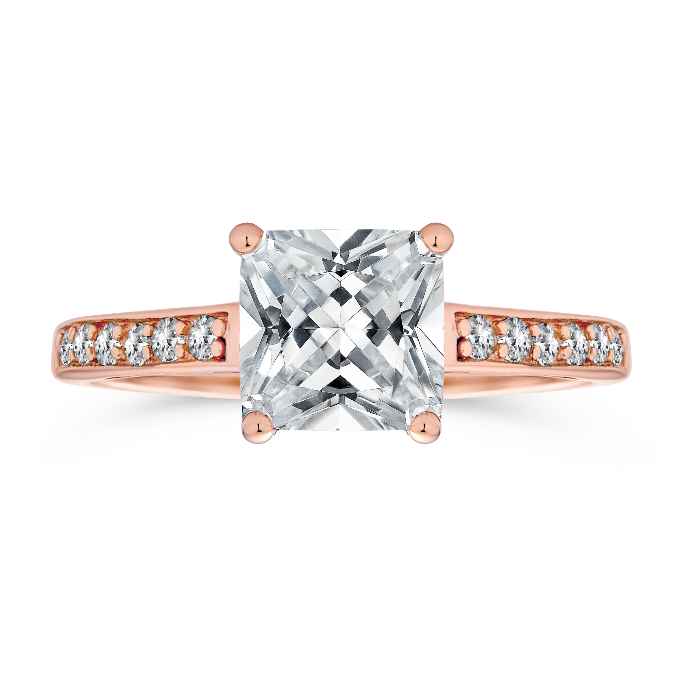 Timeless Classic 2.5CT AAA CZ Princess Cut Square Brilliant Solitaire - Picture 5 of 34