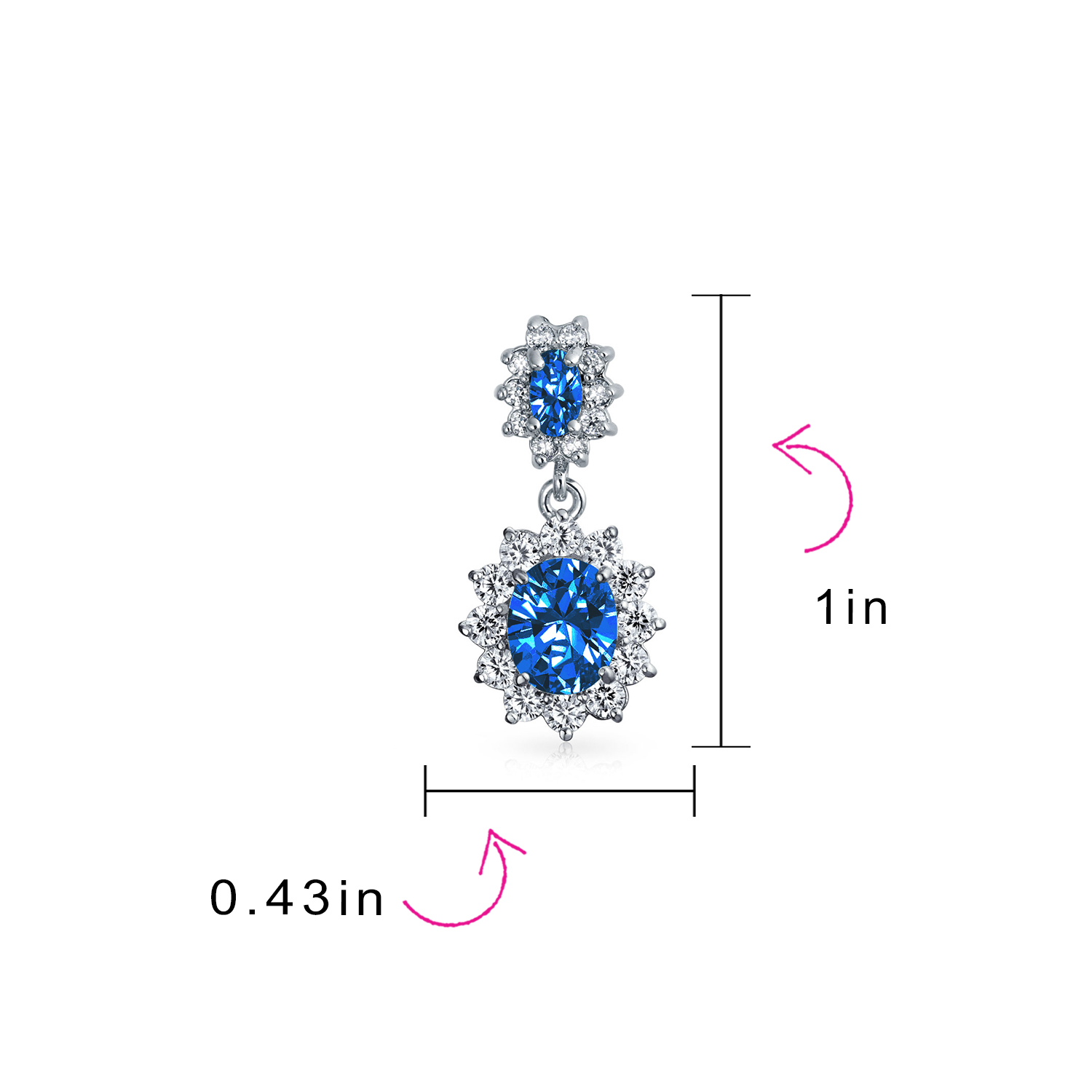 Vintage Art Deco Style Crown Halo Oval Cubic Zirconia Simulated Blue Sapphire - Picture 16 of 43