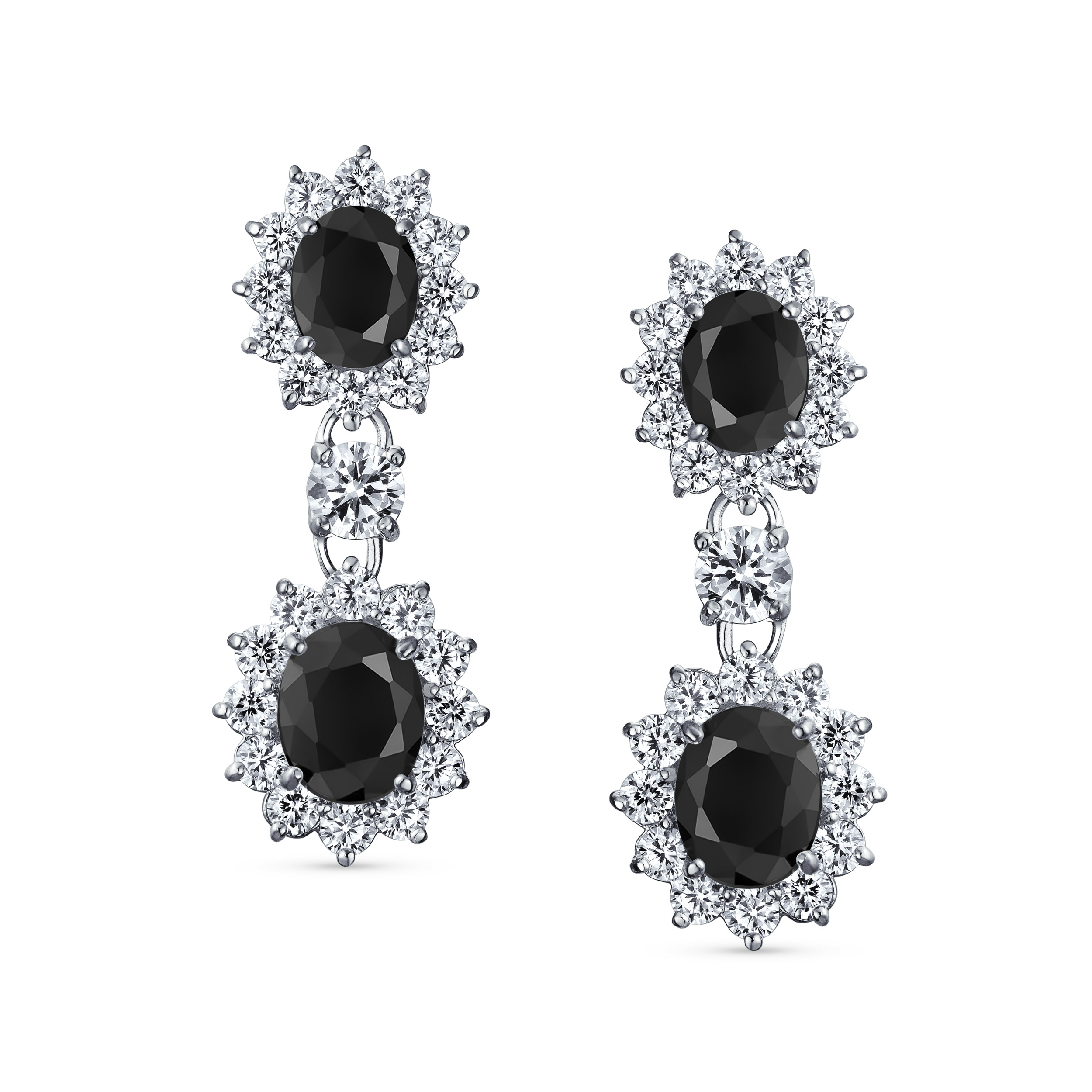 Vintage Art Deco Style Crown Halo Oval Cubic Zirconia Simulated Blue Sapphire - Picture 10 of 43