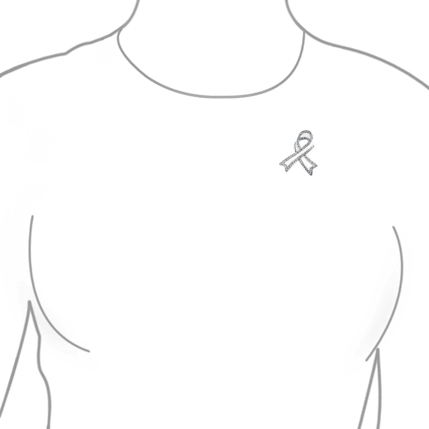 Open Heart Enamel Crystal Prevention and Support for Causes Awareness White - Picture 13 of 15