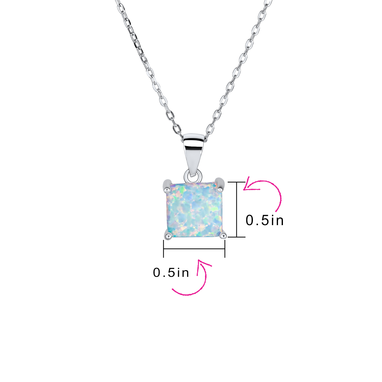 Traditional Dainty Opal Gemstone Pendant Necklace Gold Plated Sterling Silver - Picture 12 of 16