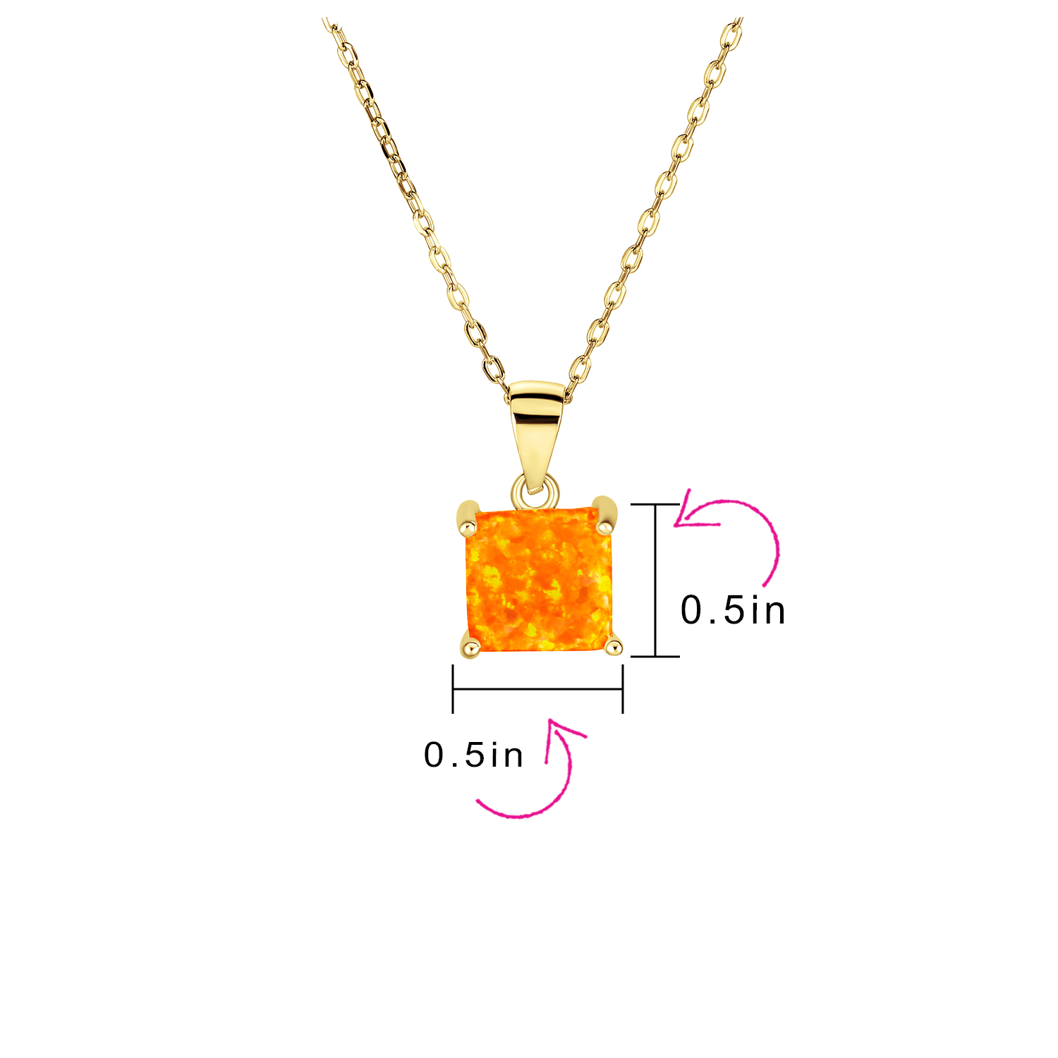 Traditional Dainty Opal Gemstone Pendant Necklace Gold Plated Sterling Silver - Picture 16 of 16