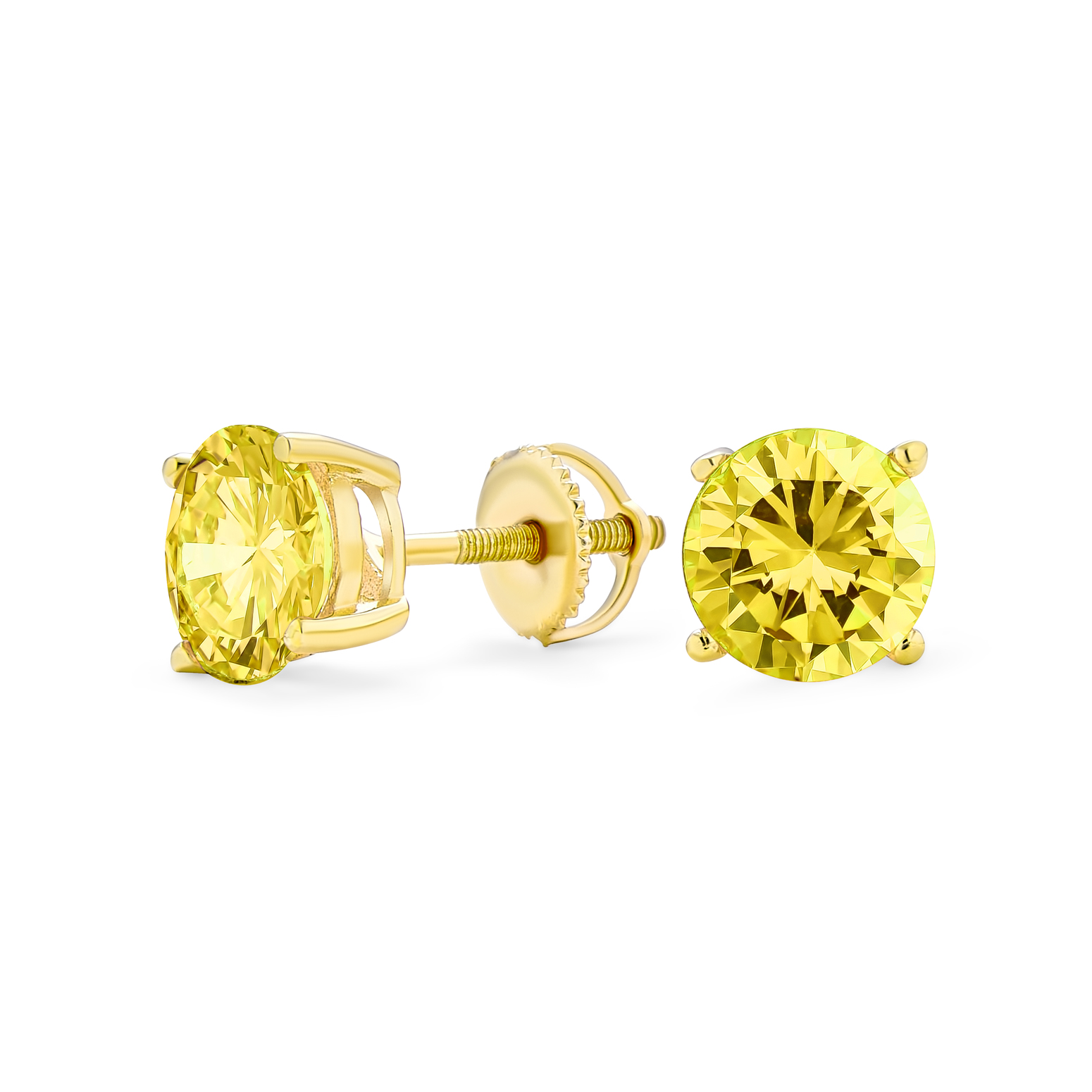 Round Solitaire Brilliant Cut AAA CZ Stud Earrings Screw back For Men Women - 第 51/53 張圖片