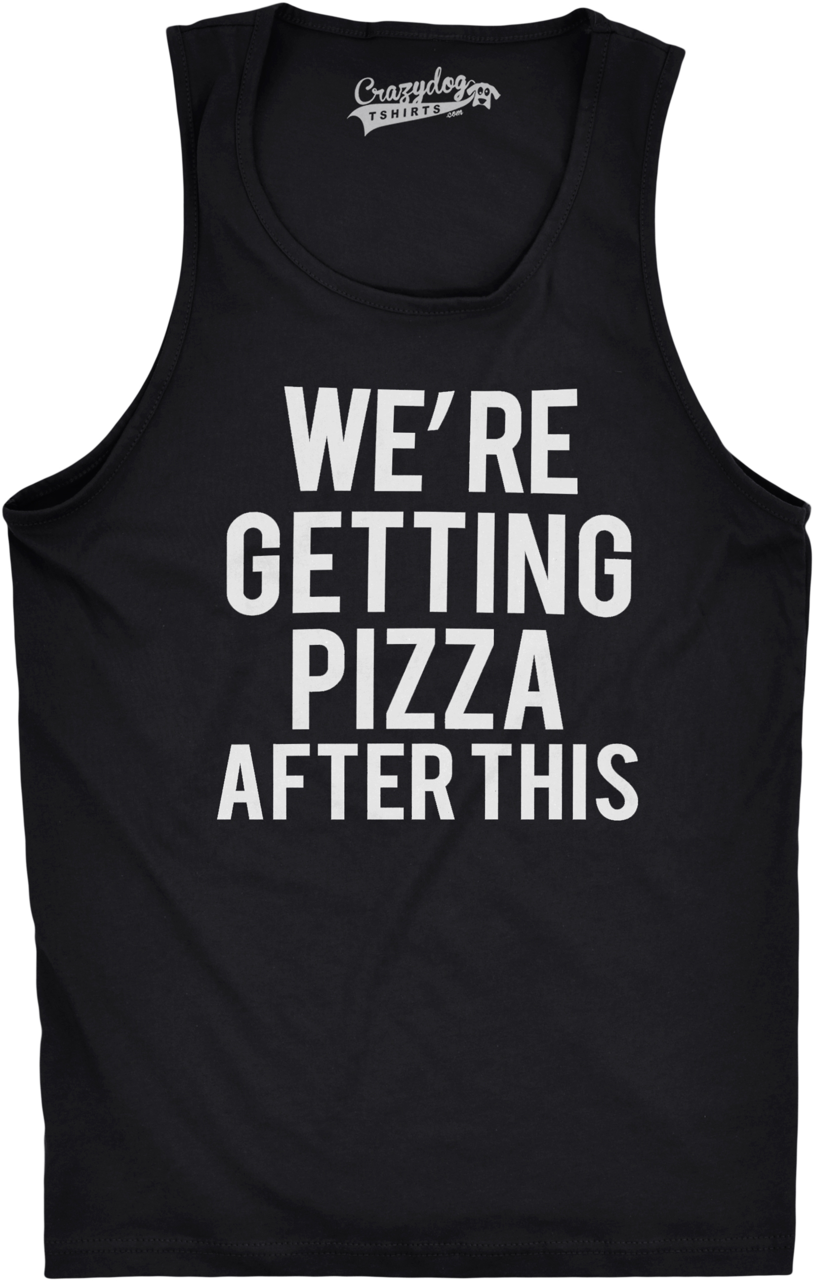 Camiseta sin mangas para gimnasio fitness entrenamiento divertido para hombre Were Getting pizza después de este divertido entrenamiento - Imagen 8 de 13