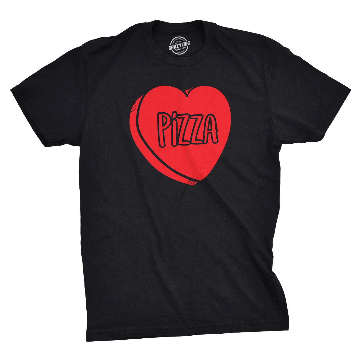 Mens Pizza Candy Heart Funny Pizza Lovers Valentines Day Relationship T shirt