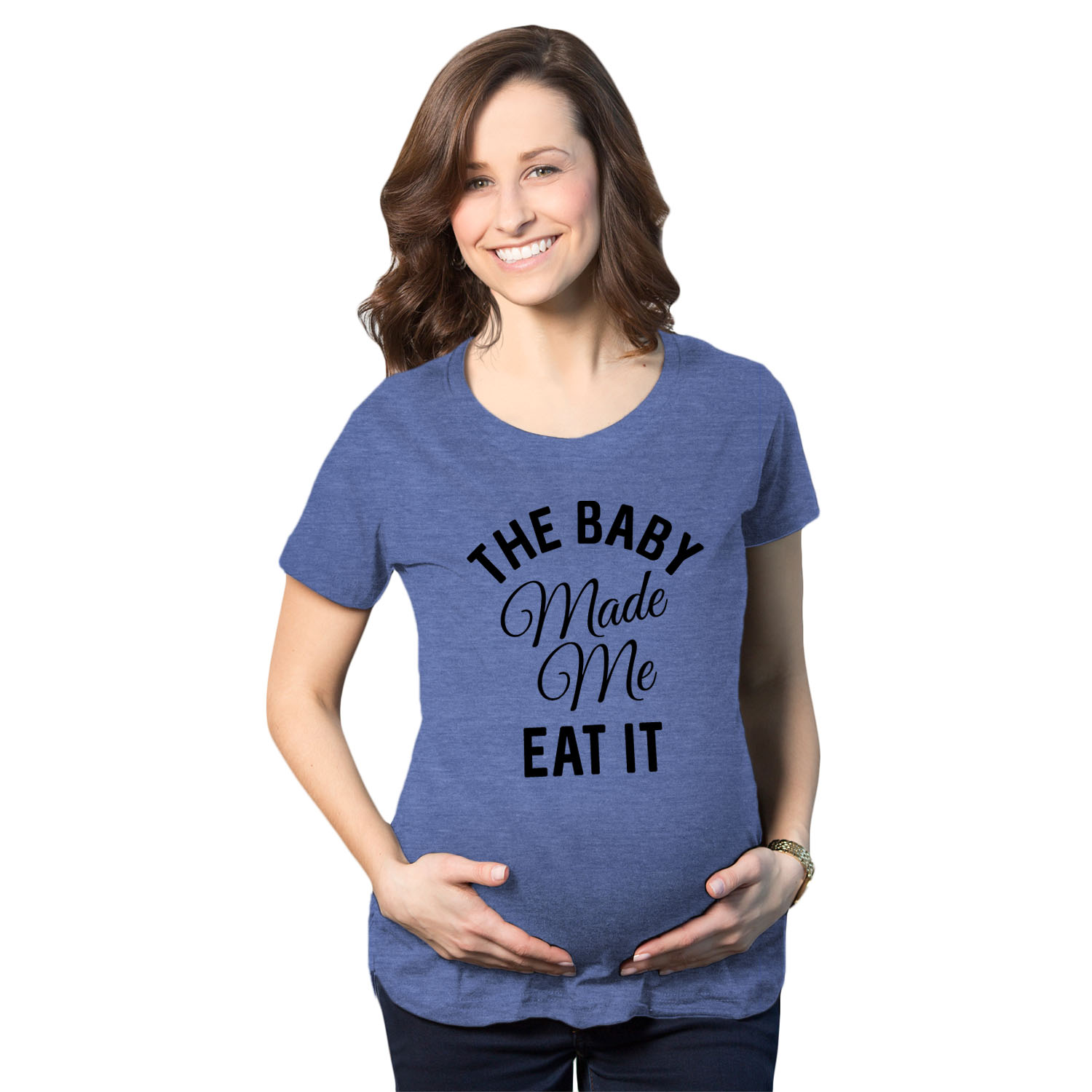Camiseta Maternity The Baby Made Me Eat It Funny Anuncio Gráfico Embarazo - Imagen 12 de 18