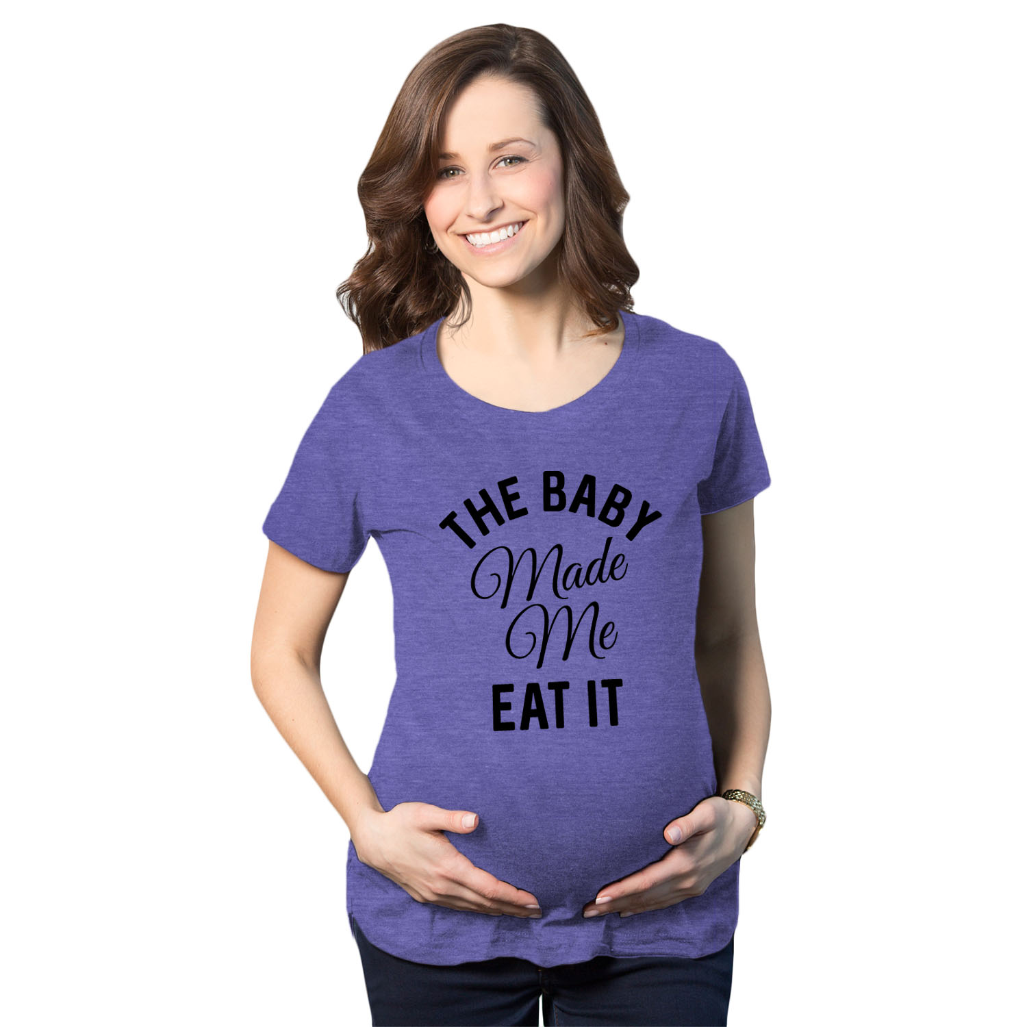 Camiseta Maternity The Baby Made Me Eat It Funny Anuncio Gráfico Embarazo - Imagen 15 de 18