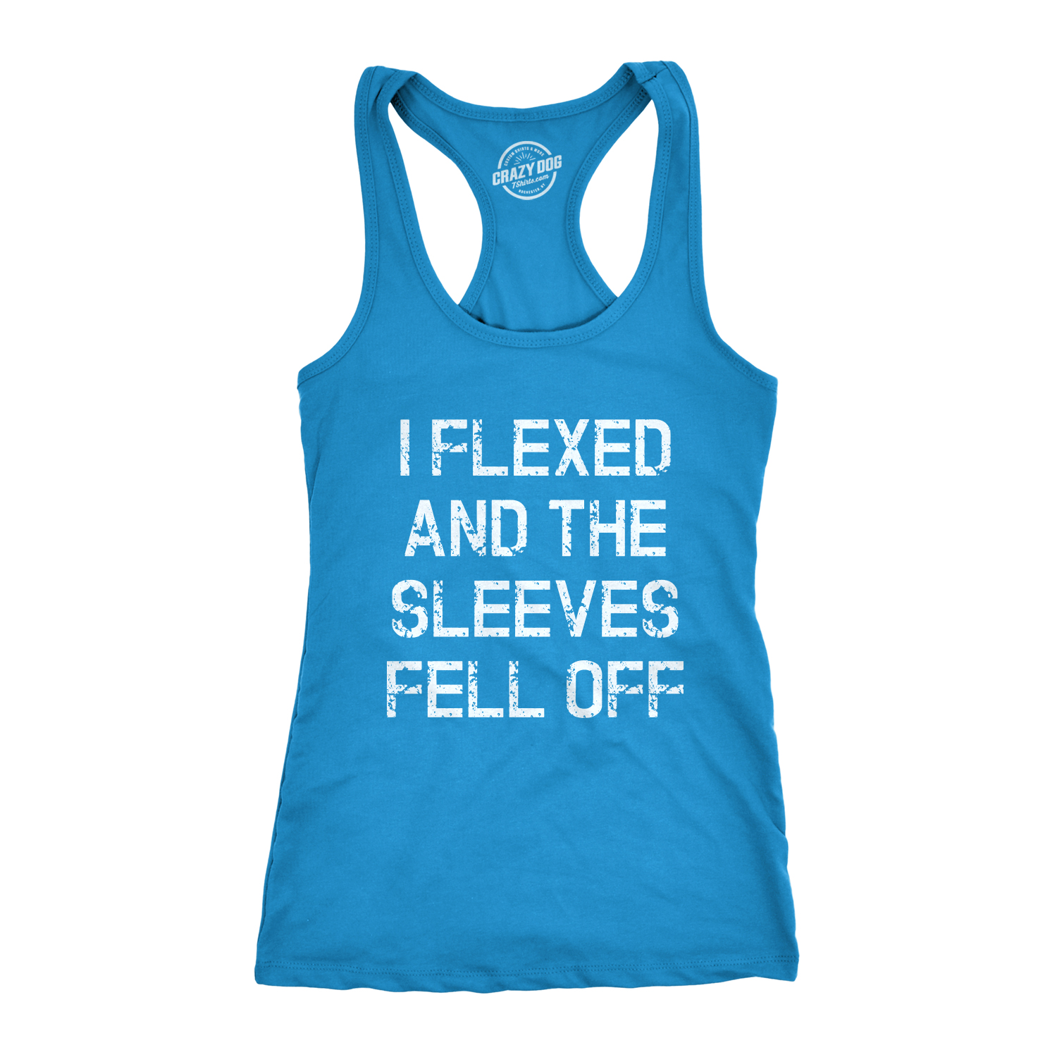 Womens I Flexed and the Sleeves Fell Off Tank Top Funny Sleeveless Workout Tee - Picture 15 of 15