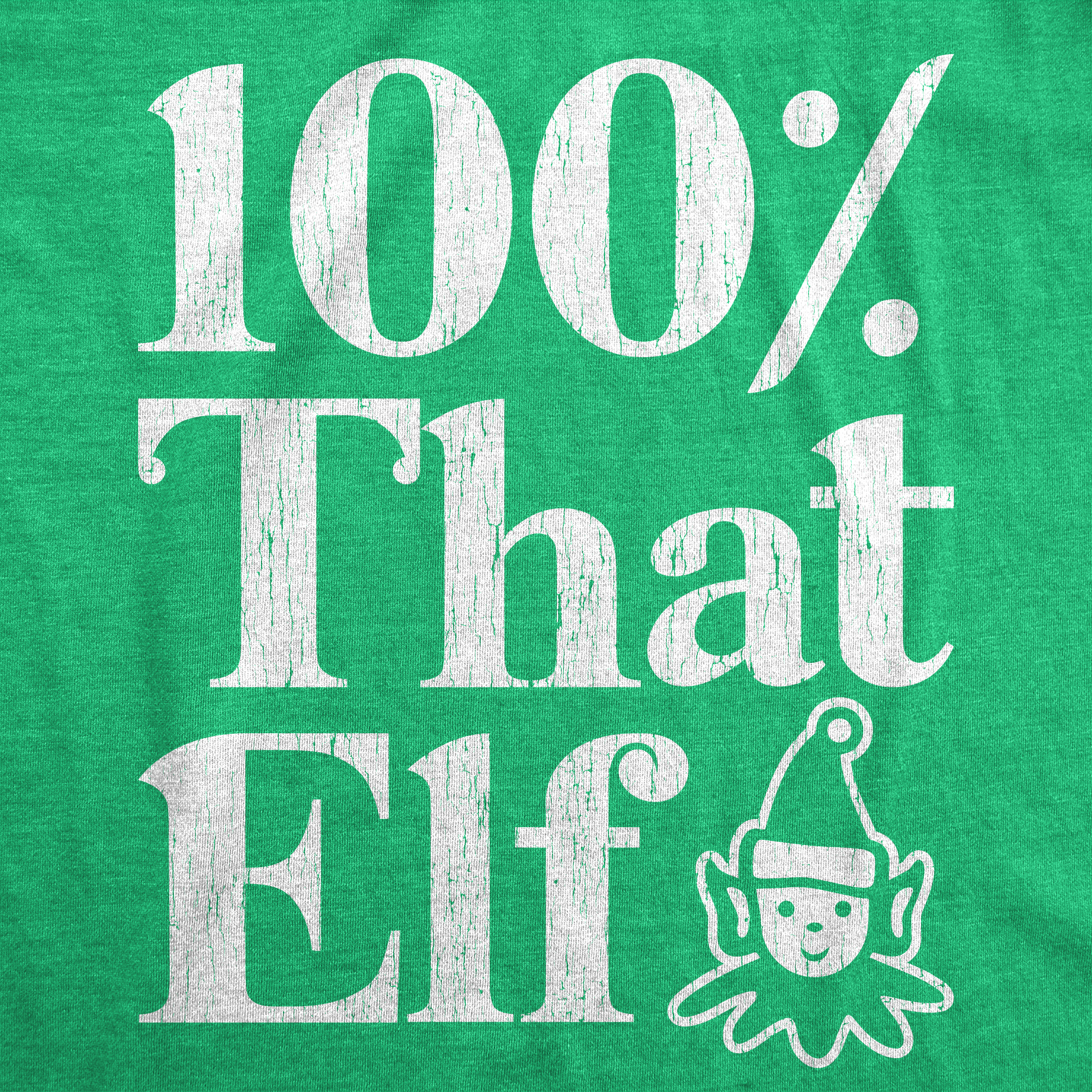 Womens 100% That Elf T Shirt Funny Christmas Party Santas Helper Graphic Novelty - Picture 9 of 9