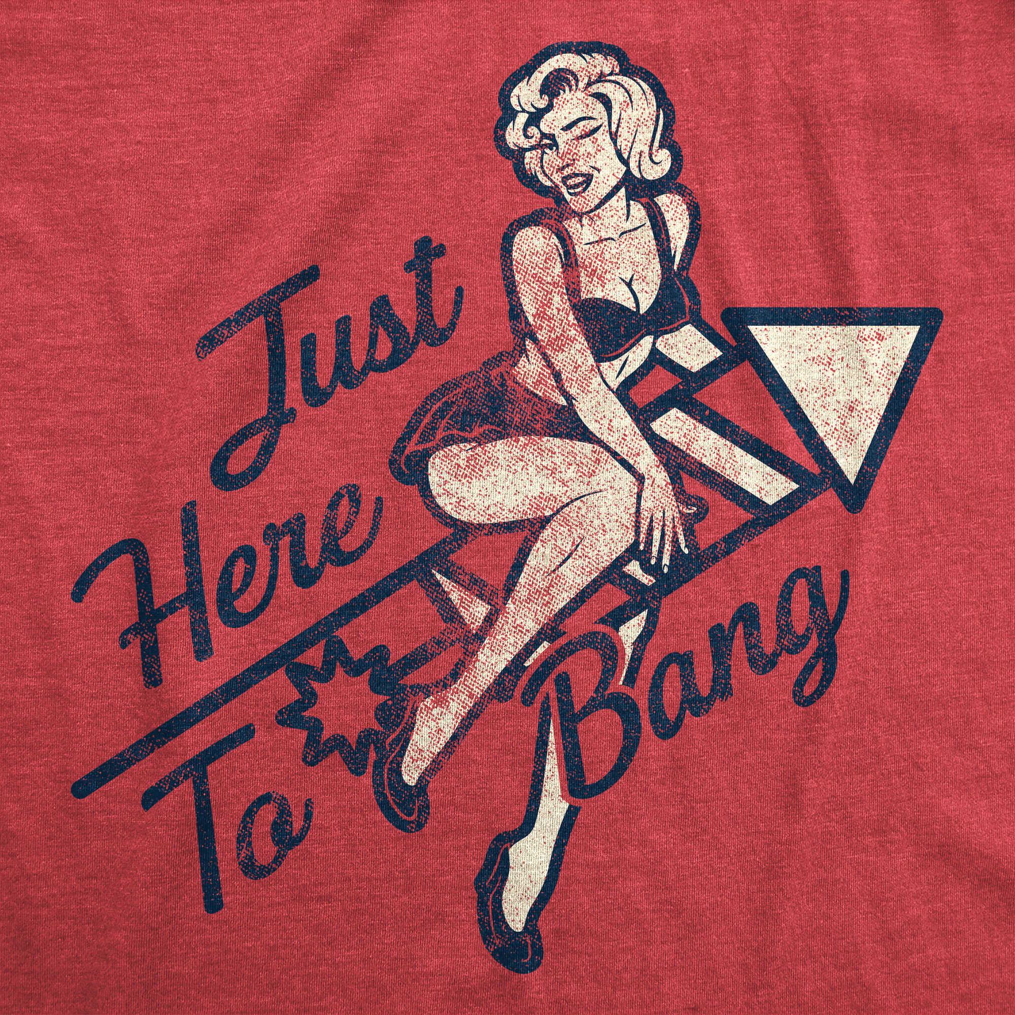 Camiseta para mujer Just Here To Bang divertida fuegos artificiales pin up modelo EE. UU. Camiseta gráfica - Imagen 8 de 8