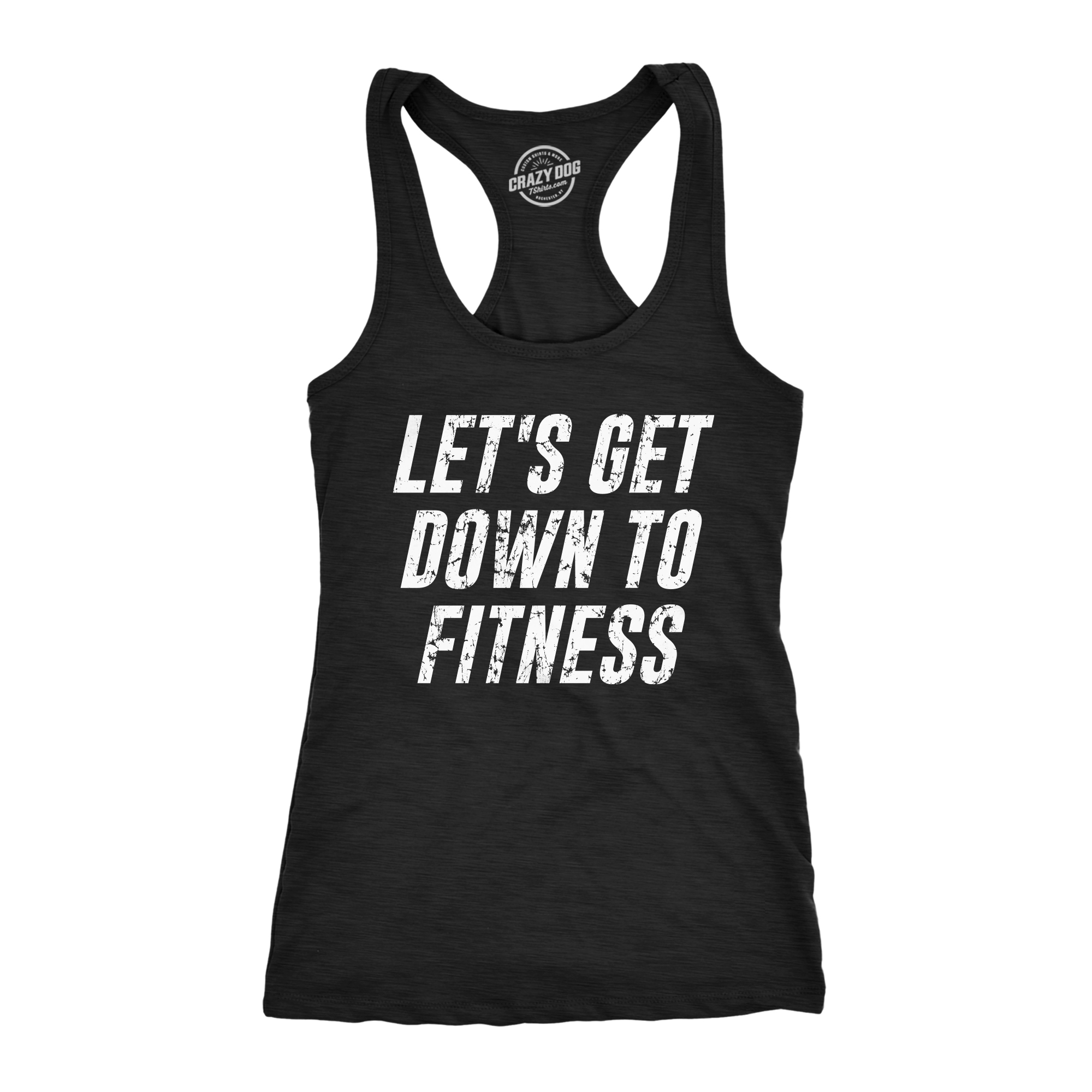 Camiseta sin mangas Let's Get Down To Fitness para mujer divertida entrenamiento gimnasio gráfica - Imagen 8 de 8