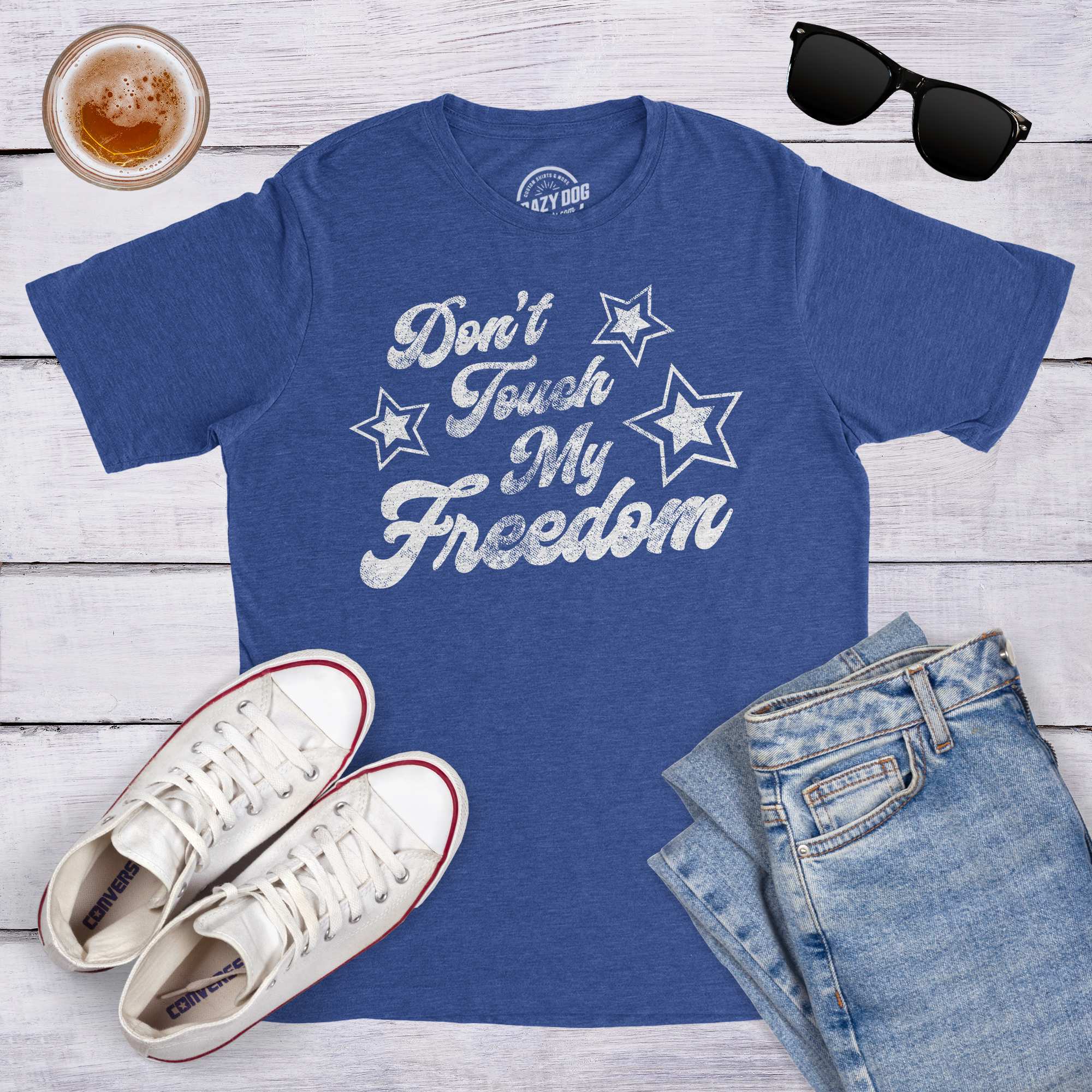 Camiseta Para Hombres Don't Touch My Freedom Divertida 4 de Julio EE. UU. América Novedad Fiesta - Imagen 11 de 11