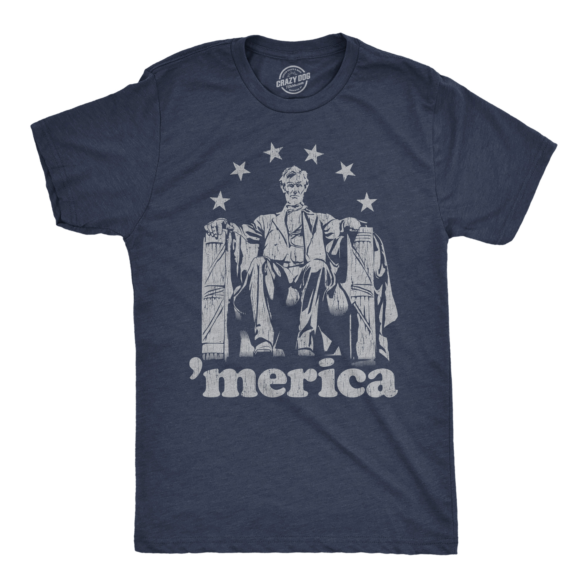 Mens Abe Lincoln 'Merica T Shirt Funny 4th of July USA Patriotic Graphic Novelty - Picture 6 of 21