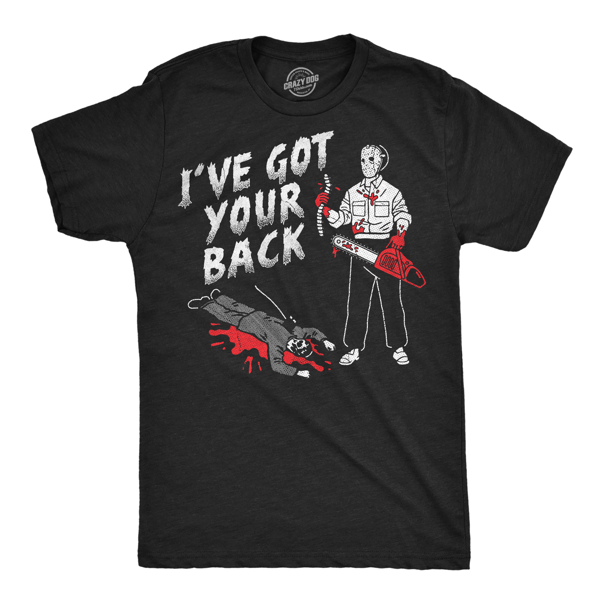 Maglietta Uomo Divertente Maglietta Umoristica 'I've Got Your Back' – Design Stickman, Regalo Divertente Per Amici T-shirt Cotone 100% Nera - Foto 9