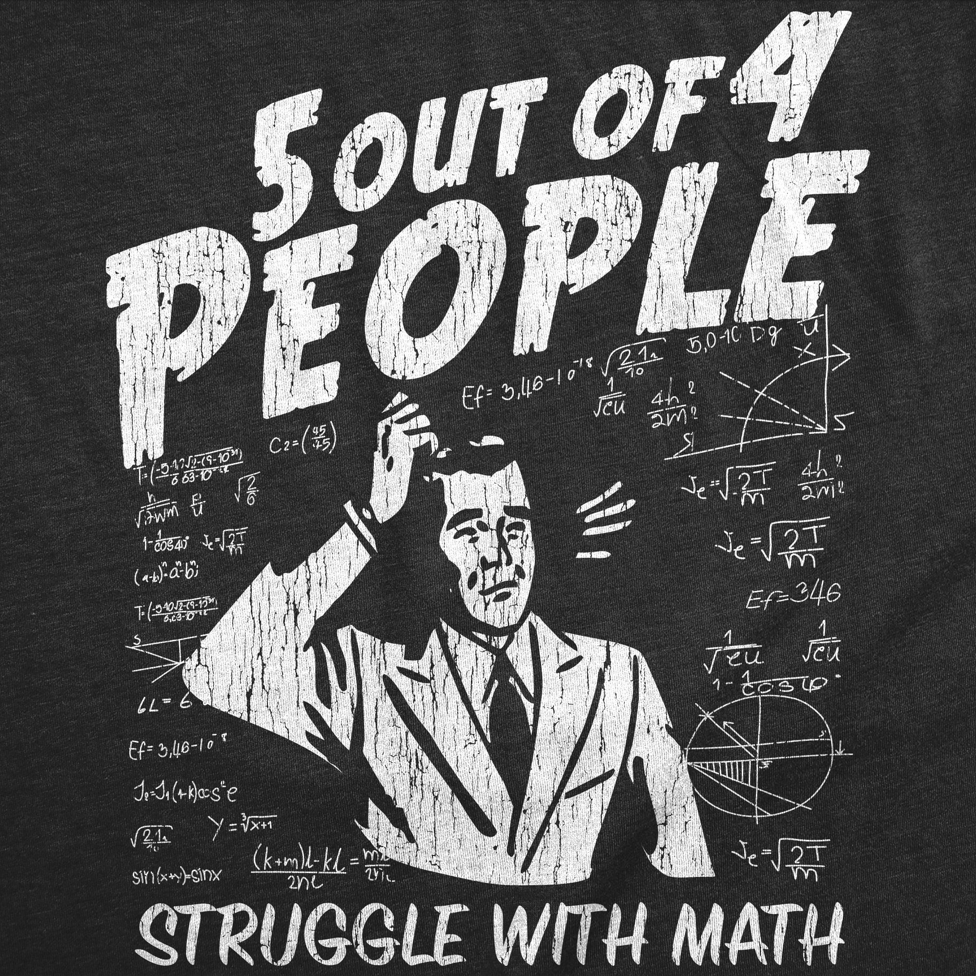 Camiseta Para Hombres 5 De 4 Personas Luchan Con Matemáticas Divertida Camiseta Escolar Nerd - Imagen 9 de 9