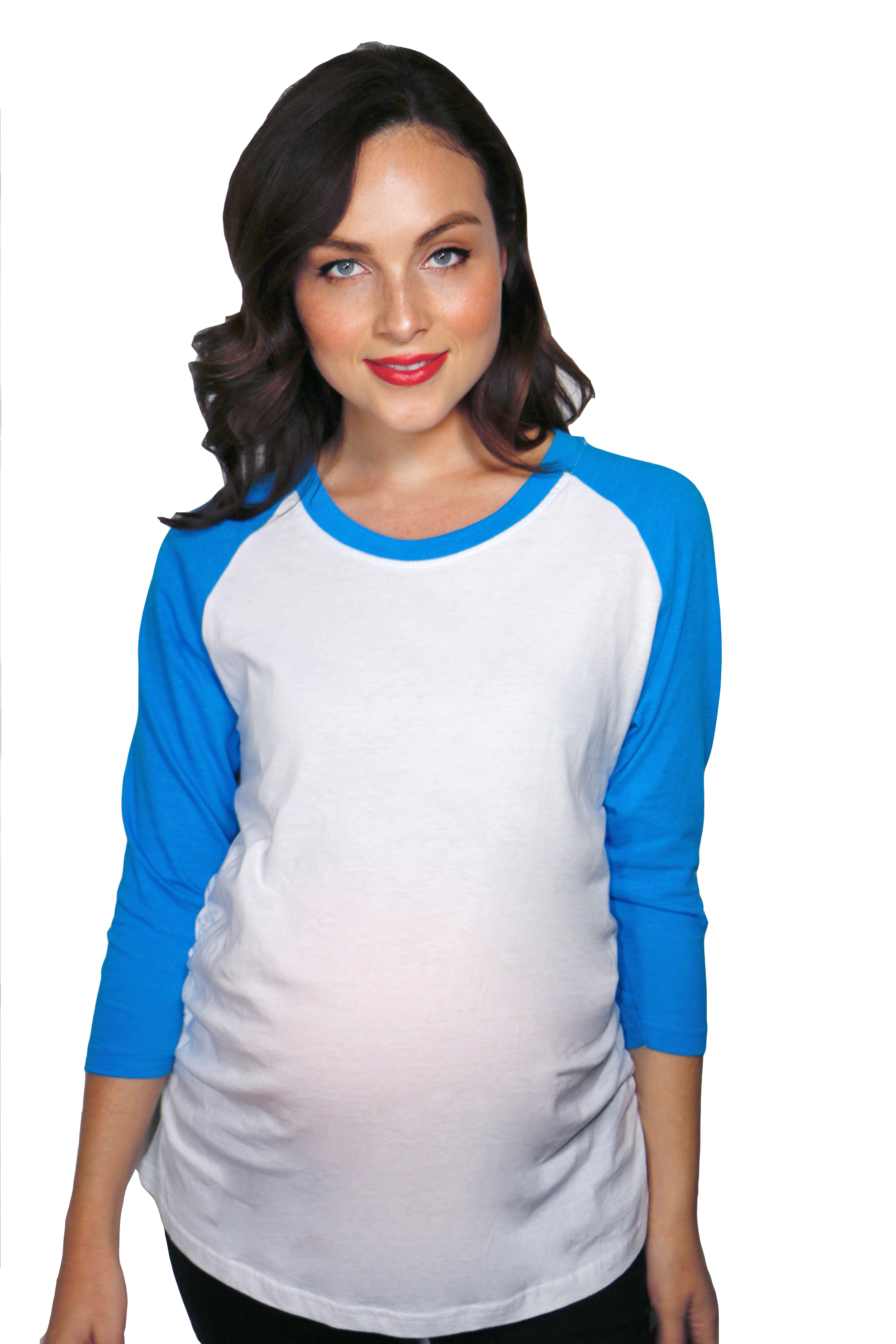 Camisa Raglán Maternidad Cómoda 3/4 Manga Larga Acanalada Embarazo Camiseta de Béisbol - Imagen 11 de 13