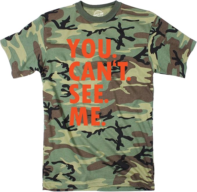 Camiseta para hombre You Cant See Me divertida caza camuflaje sarcástico adulto humor - Imagen 10 de 10