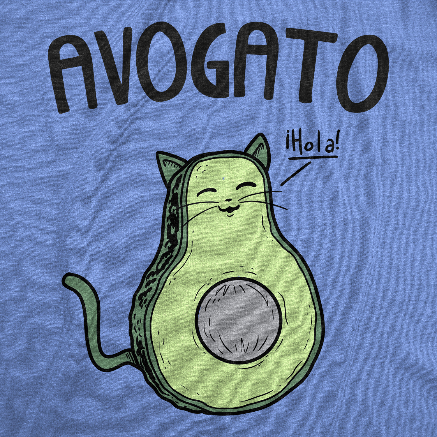 Mens Avogato Funny T shirt Avocado Cat Tee Cute Cat Face Graphic Novelty Humor - Photo 11 sur 36