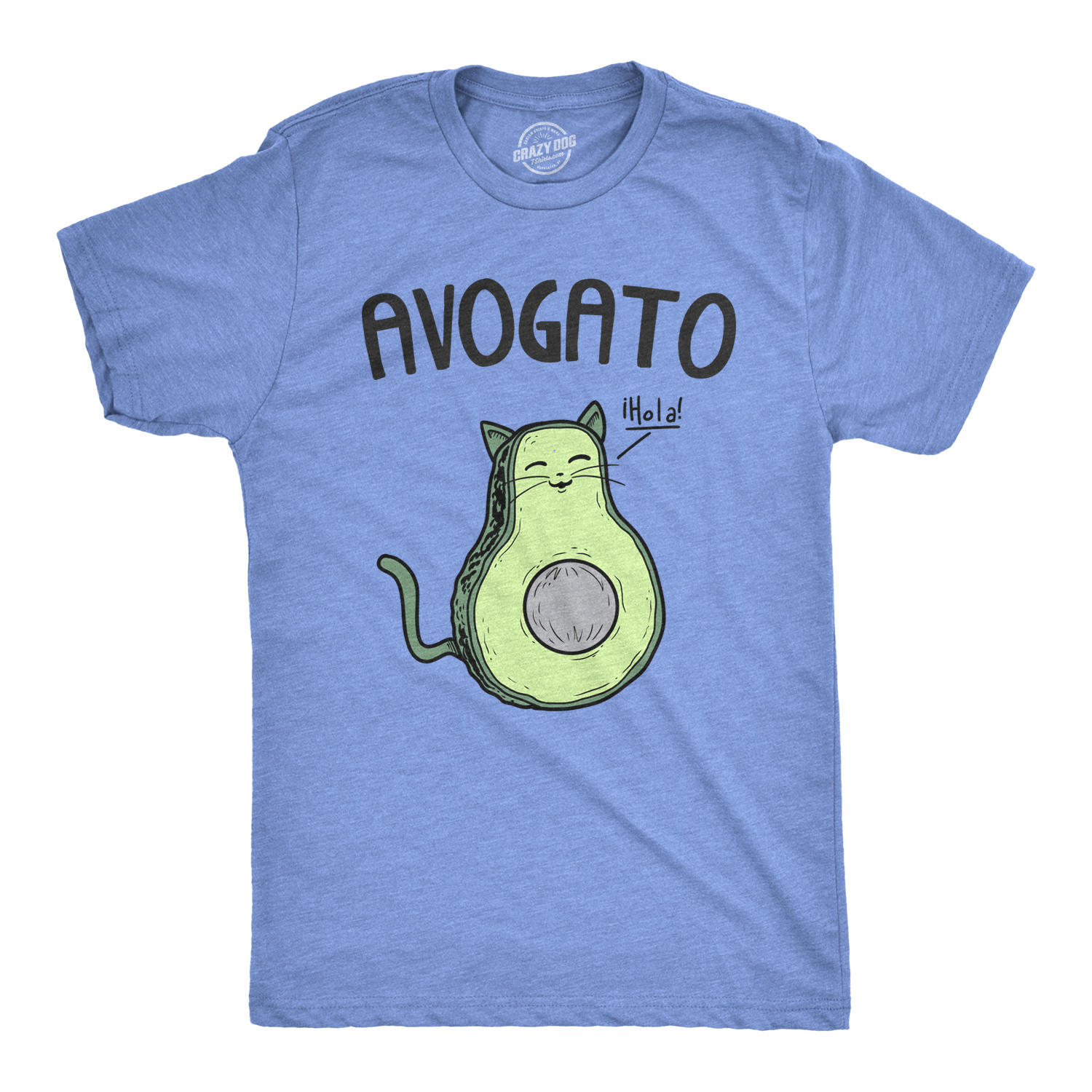 Mens Avogato Funny T shirt Avocado Cat Tee Cute Cat Face Graphic Novelty Humor - Photo 10 sur 36