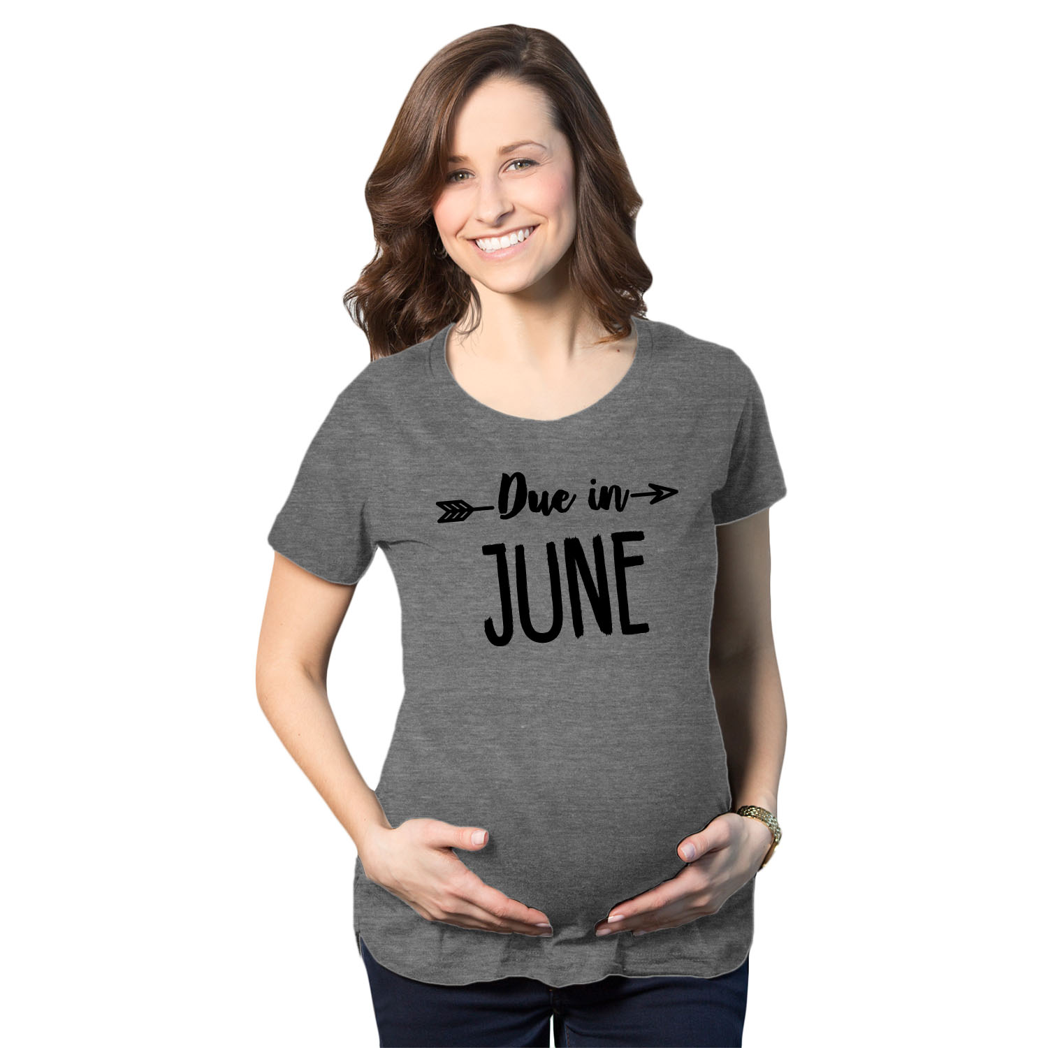 Camisetas divertidas de maternidad vencidas en enero Camisas embarazadas Anuncian mes de embarazo - Imagen 22 de 35