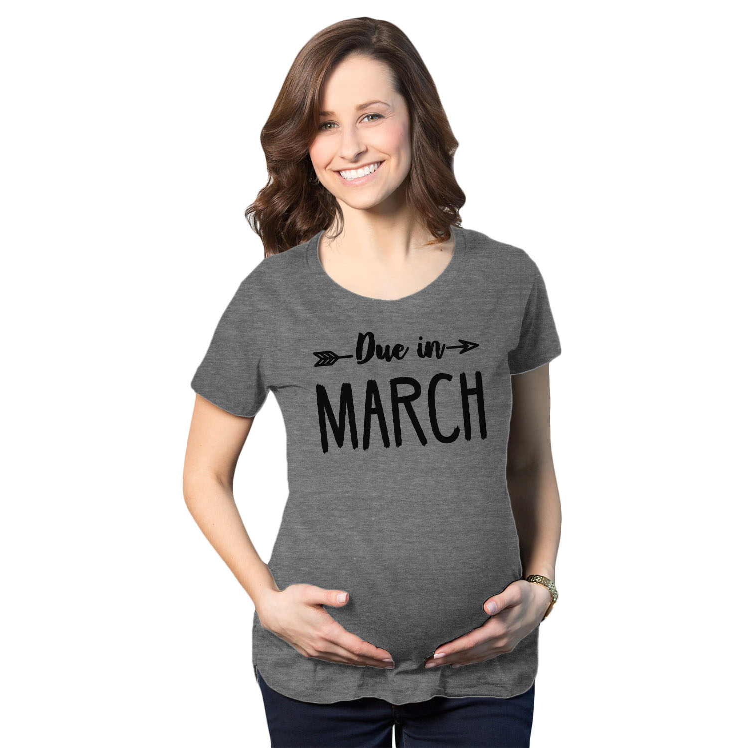 Camisetas divertidas de maternidad vencidas en enero Camisas embarazadas Anuncian mes de embarazo - Imagen 25 de 35