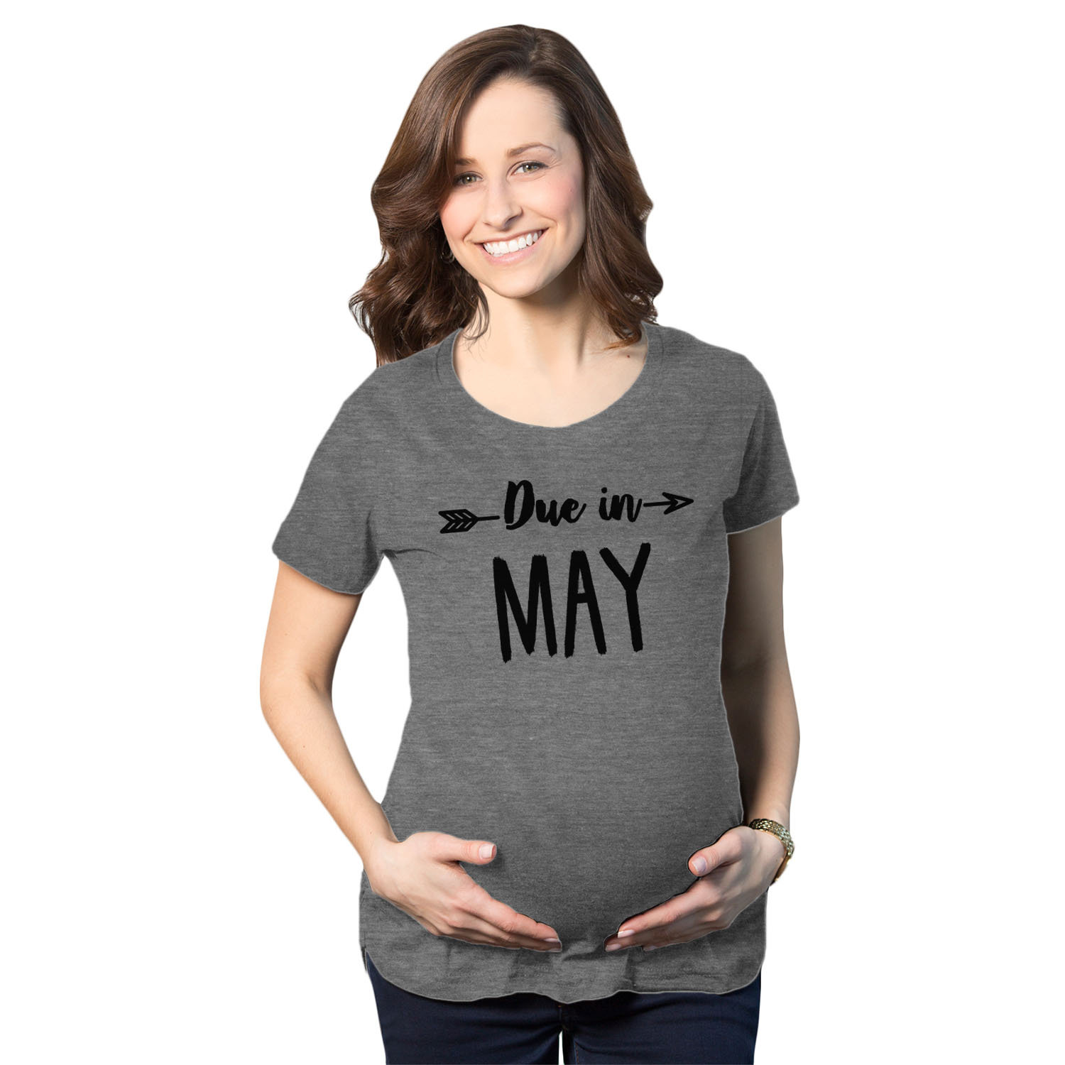 Camisetas divertidas de maternidad vencidas en enero Camisas embarazadas Anuncian mes de embarazo - Imagen 28 de 35