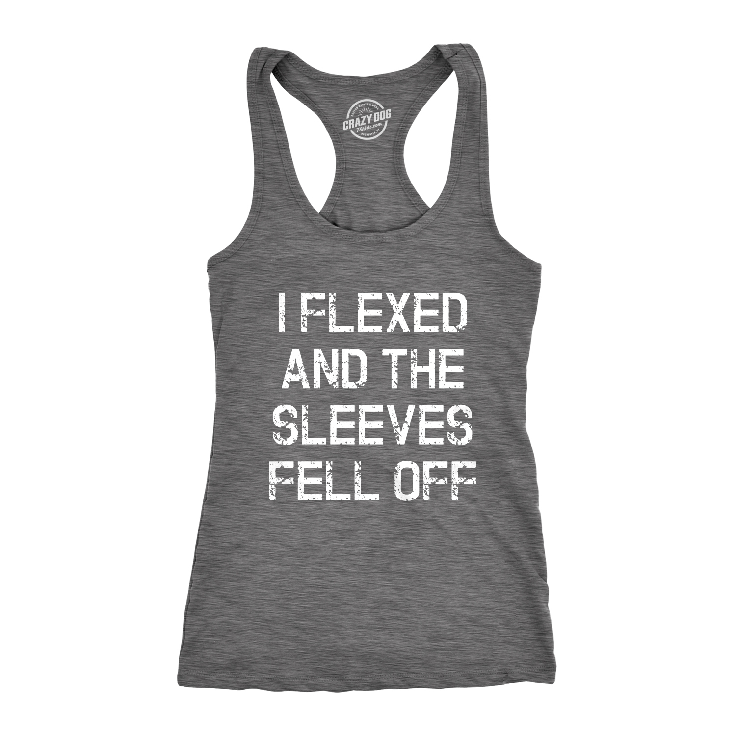 Womens I Flexed and the Sleeves Fell Off Tank Top Funny Sleeveless Workout Tee - Picture 9 of 15