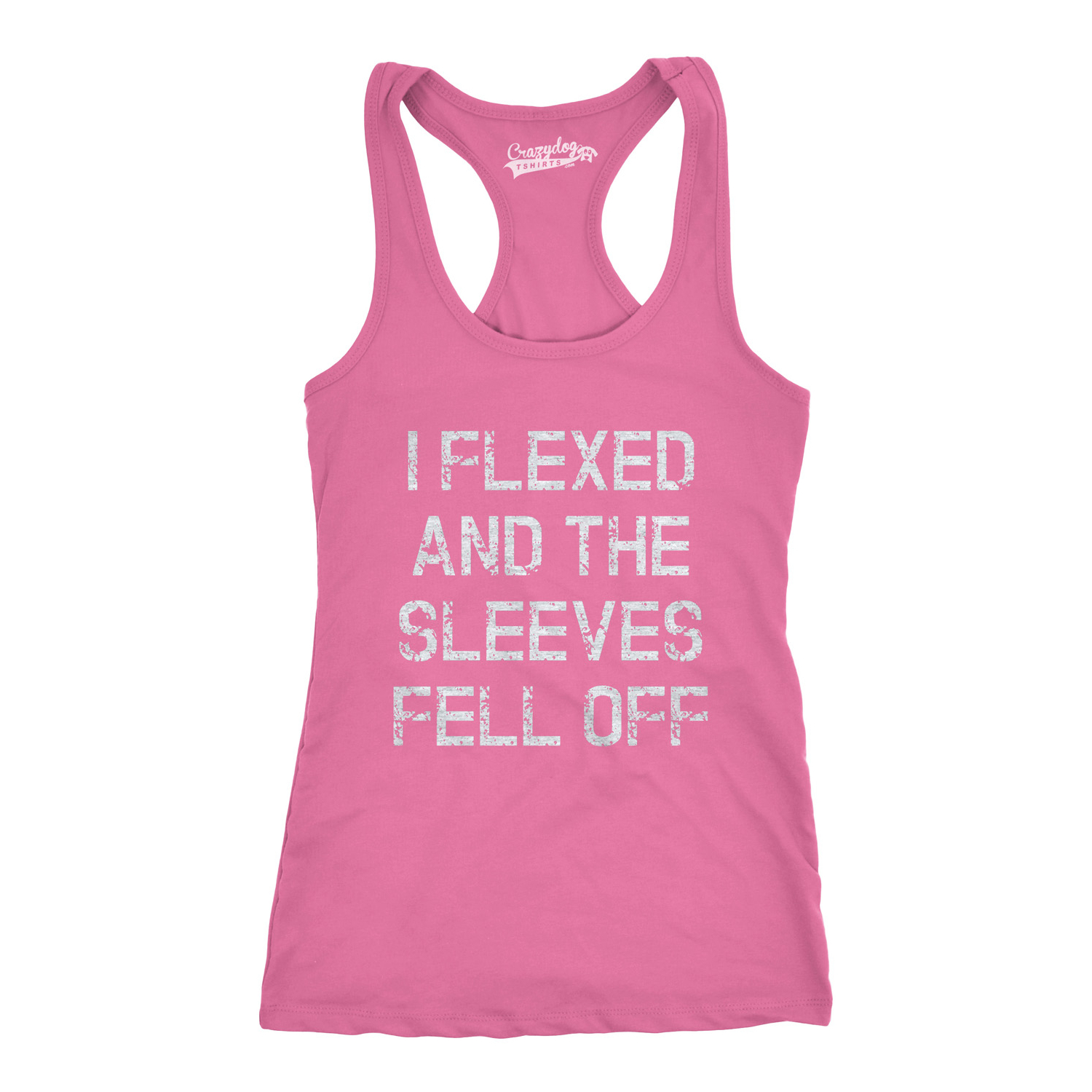 Womens I Flexed and the Sleeves Fell Off Tank Top Funny Sleeveless Workout Tee - Picture 12 of 15