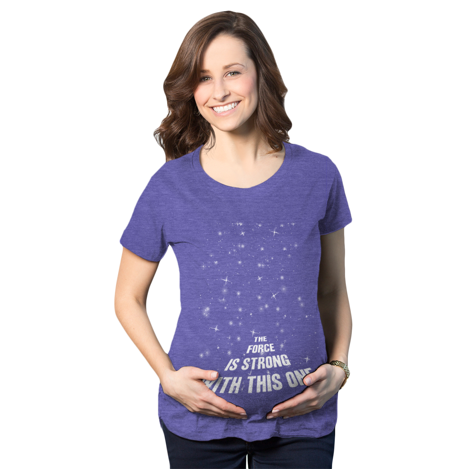 Camiseta gráfica divertida de embarazo Maternity Force Is Strong para madres embarazadas - Imagen 21 de 24