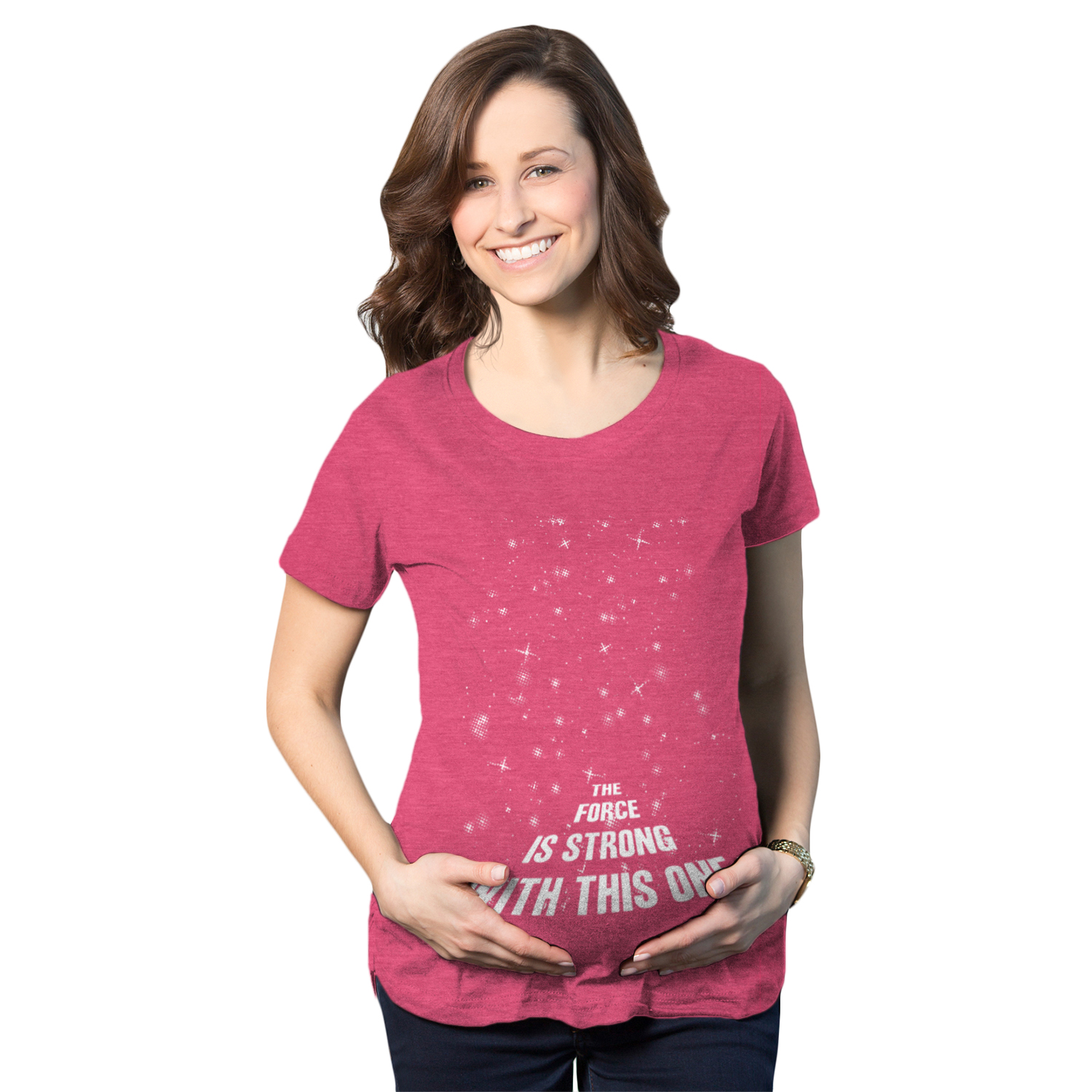 Camiseta gráfica divertida de embarazo Maternity Force Is Strong para madres embarazadas - Imagen 17 de 24