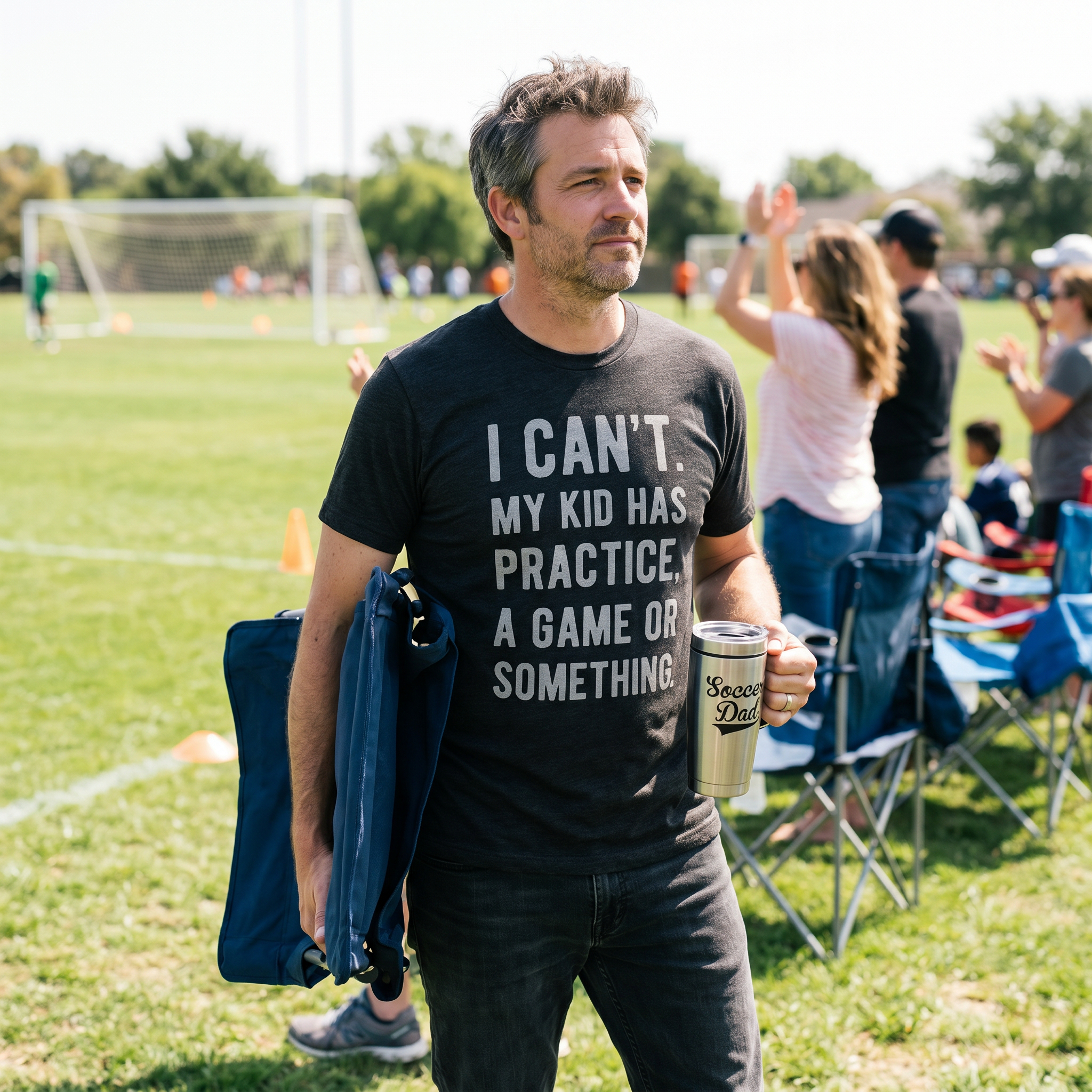 Mens I Cant My Kid Has Practice A Game Or Something T shirt Funny Fathers Day