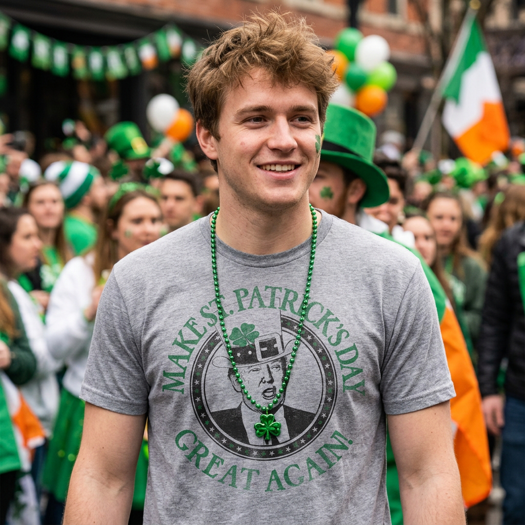 Mens Funny T Shirts Upside Down Sarcastic St Patricks Day Drinking Tee For