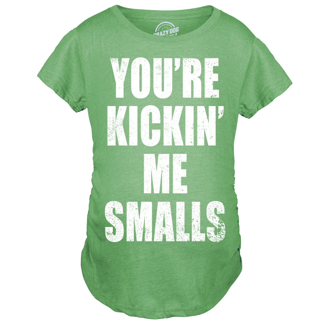 Maternity Kickin' Me Smalls Funny T shirts Pregnancy Shirts to Announce