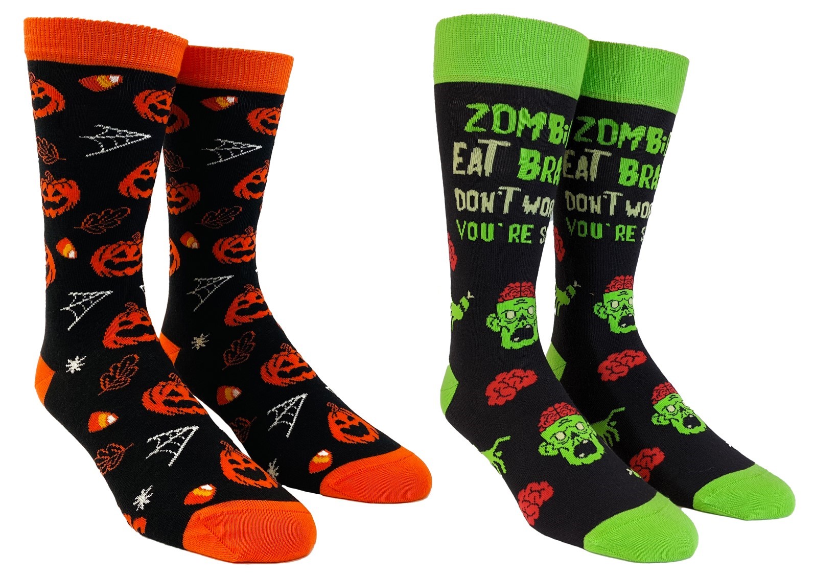 Youth Halloween Socks Funny Zombie Pumpkin Scary Footwear - Picture 10 of 24