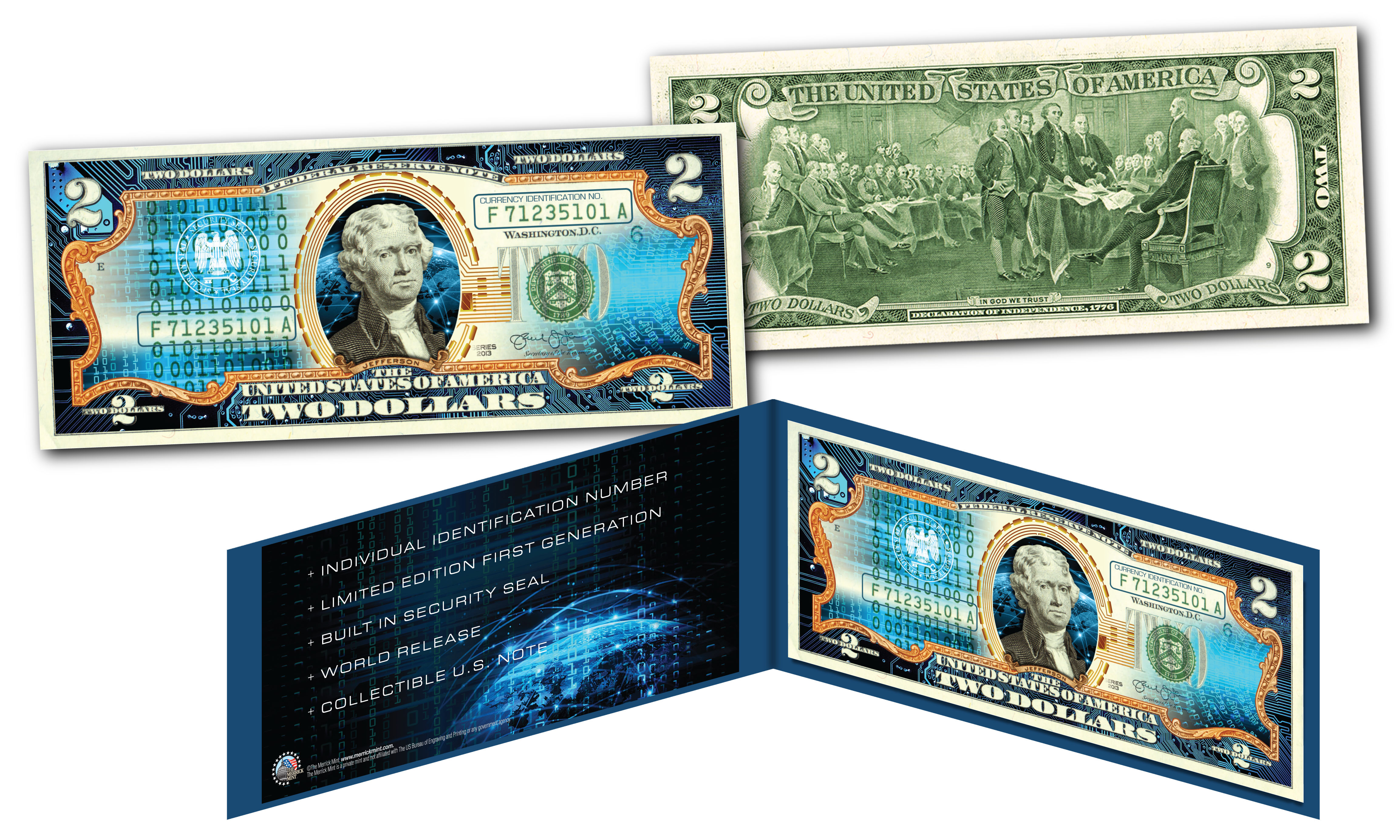Cryptocurrency Block Chain Physical Commemorative Collectible Genuine US $2  Bill | eBay