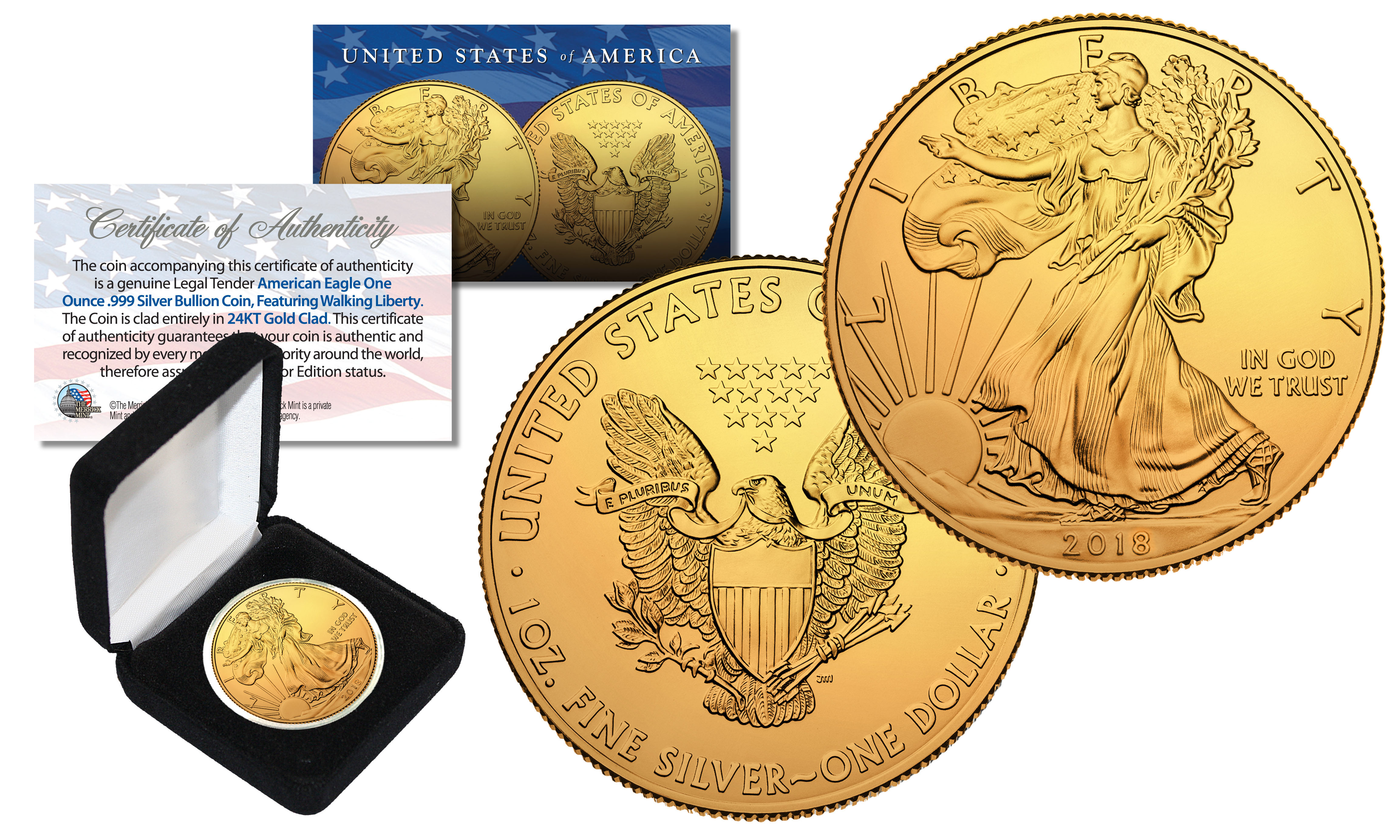2018-P 24K GOLD Gilded JFK Kennedy Half Dollar Coin P Mint BUY 1 GET 1 FREE