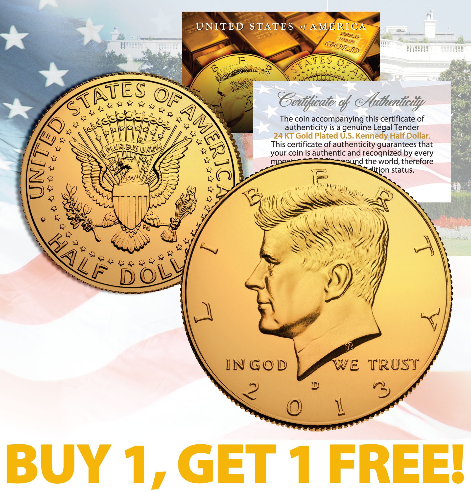 ham004 ジョン・F・ケネディ 半ドル 24KTゴールドコイン jfk_noboxgold_bogo_13.jpg