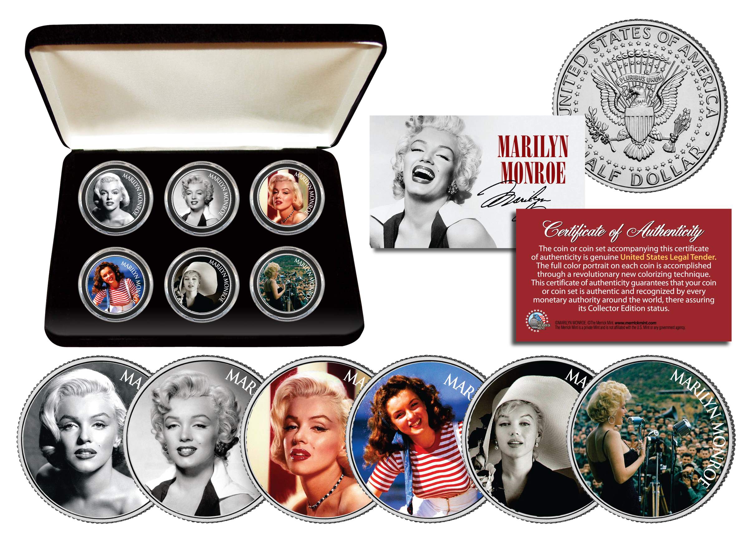 Colorized JFK Kennedy Half Dollar US 2-Coin Set 2014 CHRISTMAS PRINCE GEORGE