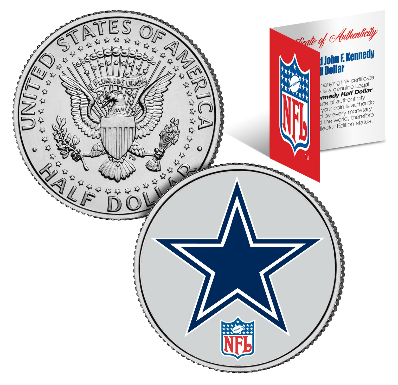 DALLAS COWBOYS NFL JFK Kennedy Half Dollar US Coin *Officially Licensed