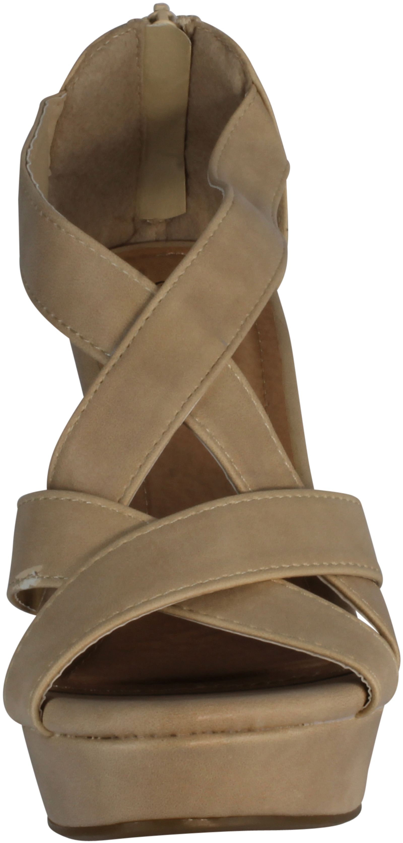 Top Moda ELLA-18 Womens Gladiator Wedge Heel Sandals - Picture 7 of 12