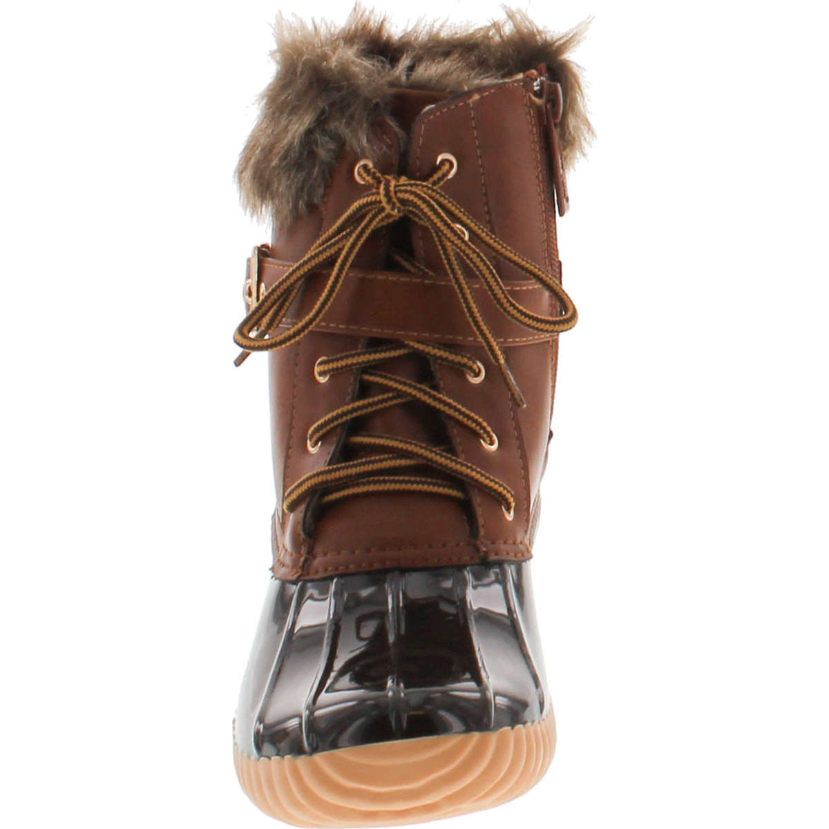 NATURE BREEZE DUCK-01 Women's Chic Lace Up Buckled Duck Waterproof Snow Boots