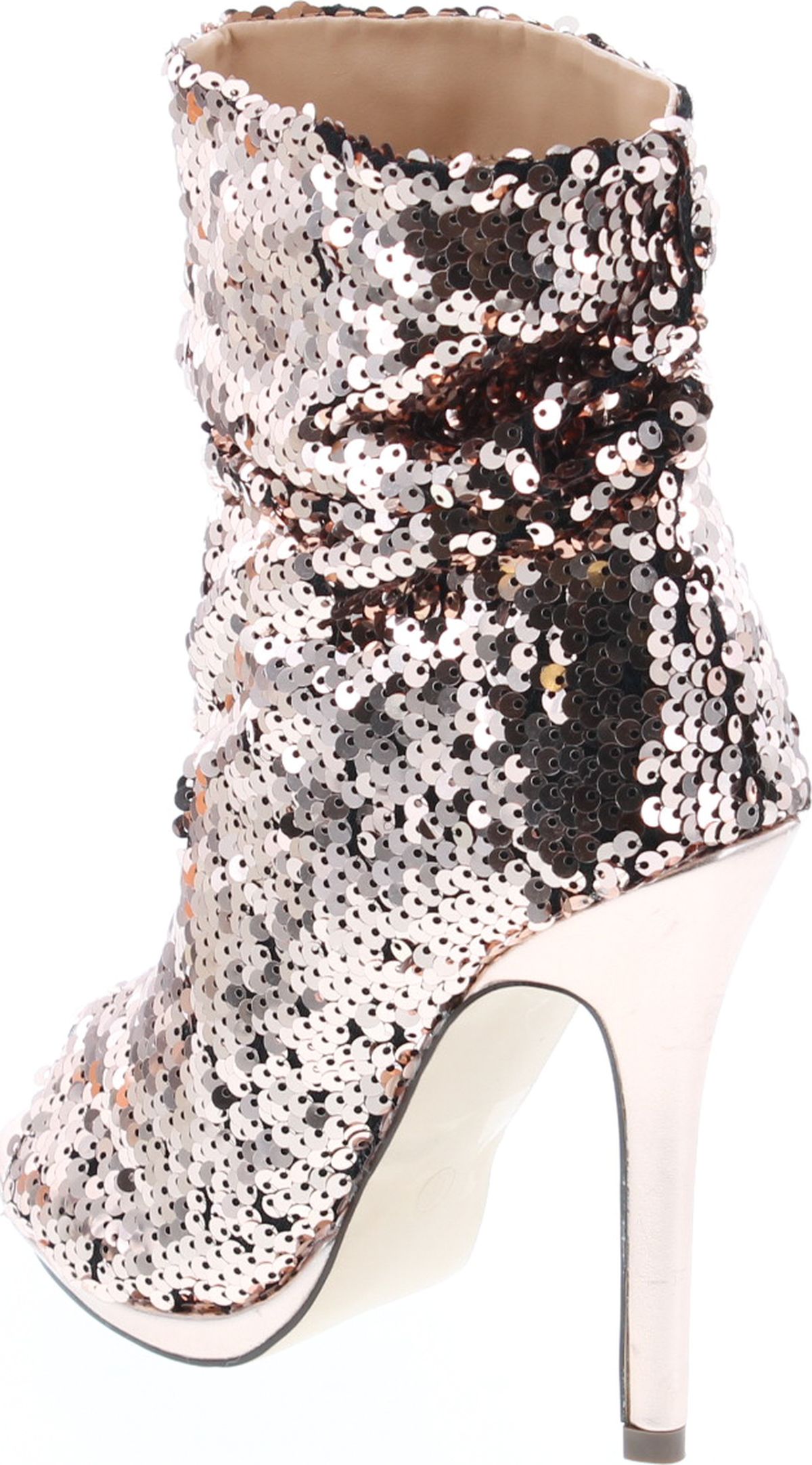 Liliana Maxim12 Multi Color Sequins Peep Toe High Heel Above Ankle