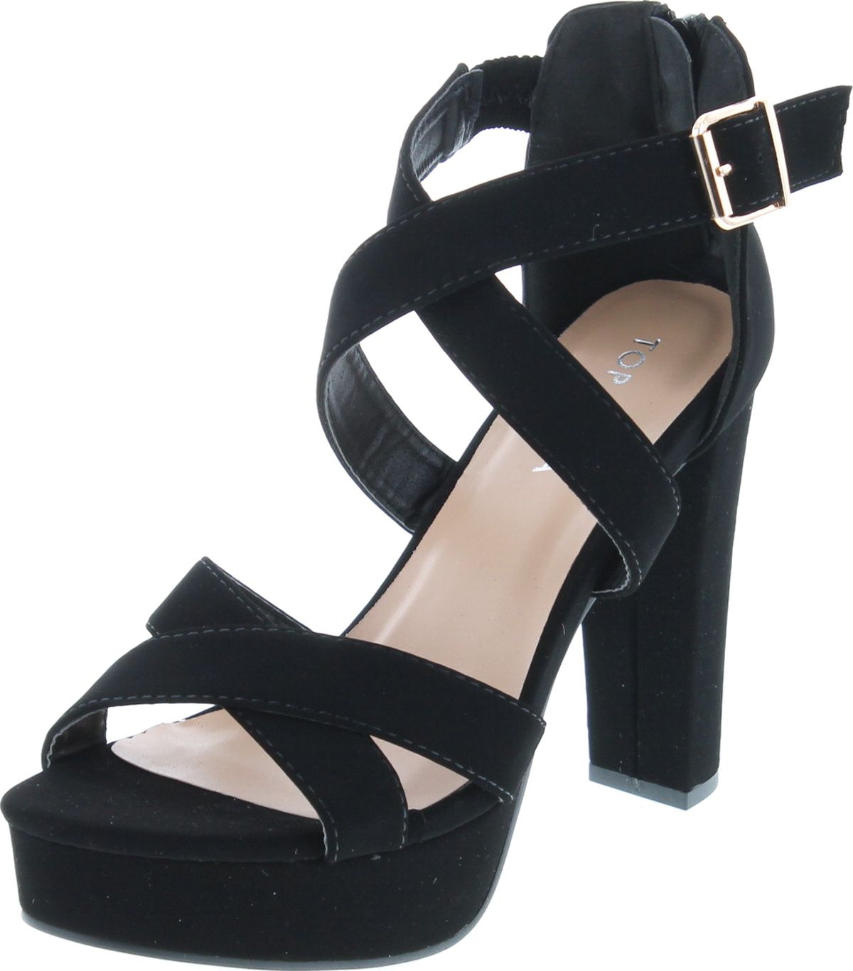 Top Moda BRAND Women's Shoes Lovely86 Open Toe Formal Strappy Black