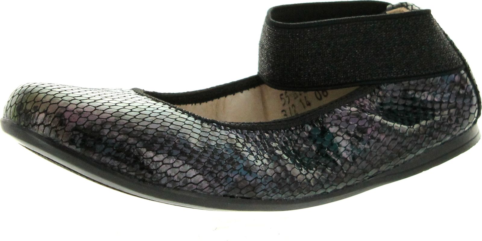 Venettini Girls Kylee Reptile Dress Flats with Elastic Strap - Picture 5 of 8