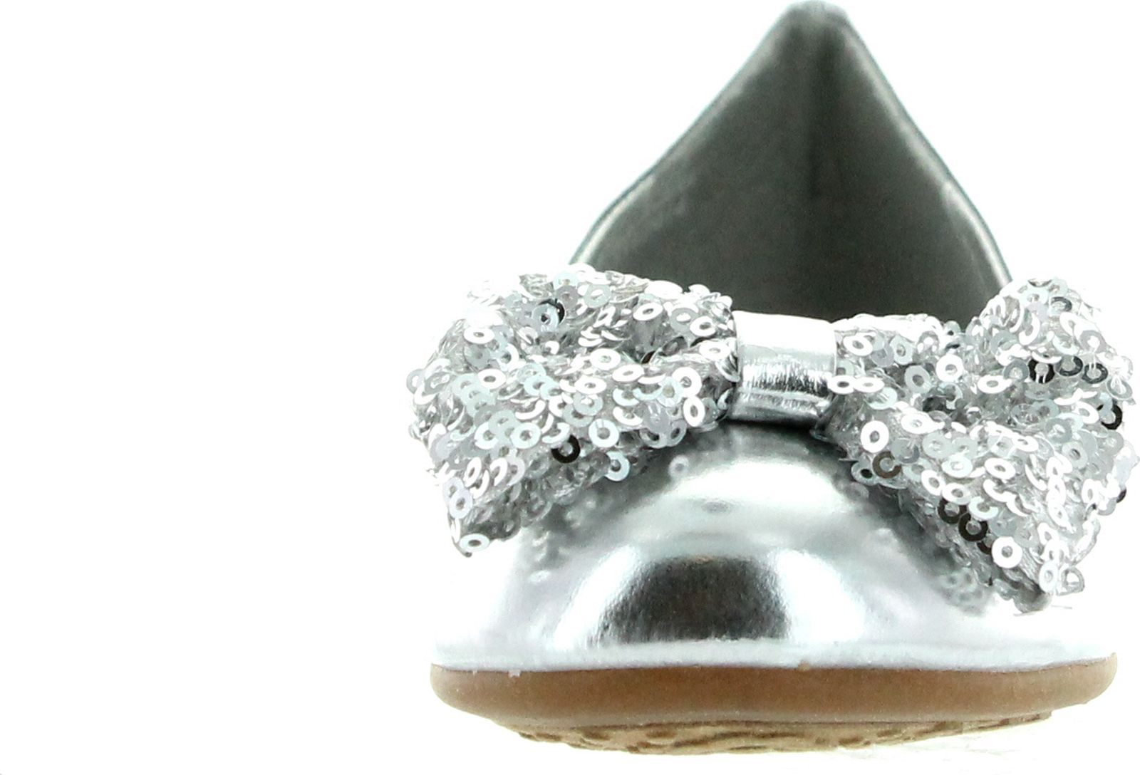 Jelly Beans Girls Eta Round Toe Ballet Ballerina Flat Sequined Bow Accent - Produktbild 2