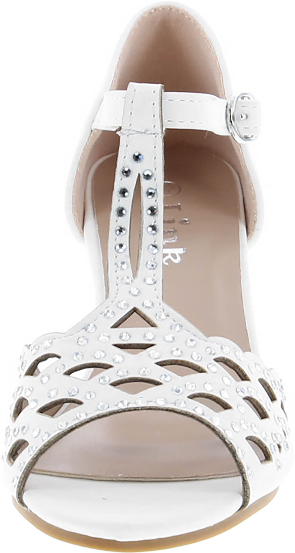 Blaze04 Kids Rhinestone Peep Toe Cut Out Ankle Strap Wedge Dress Sandal Shoes - Picture 16 of 16