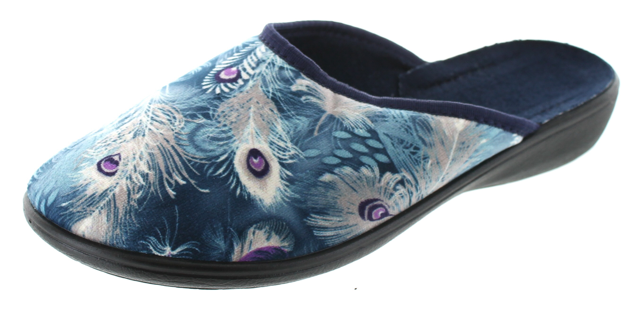 Sc Home Collection Womens Closed Toe Peacock Print Slippers | eBay